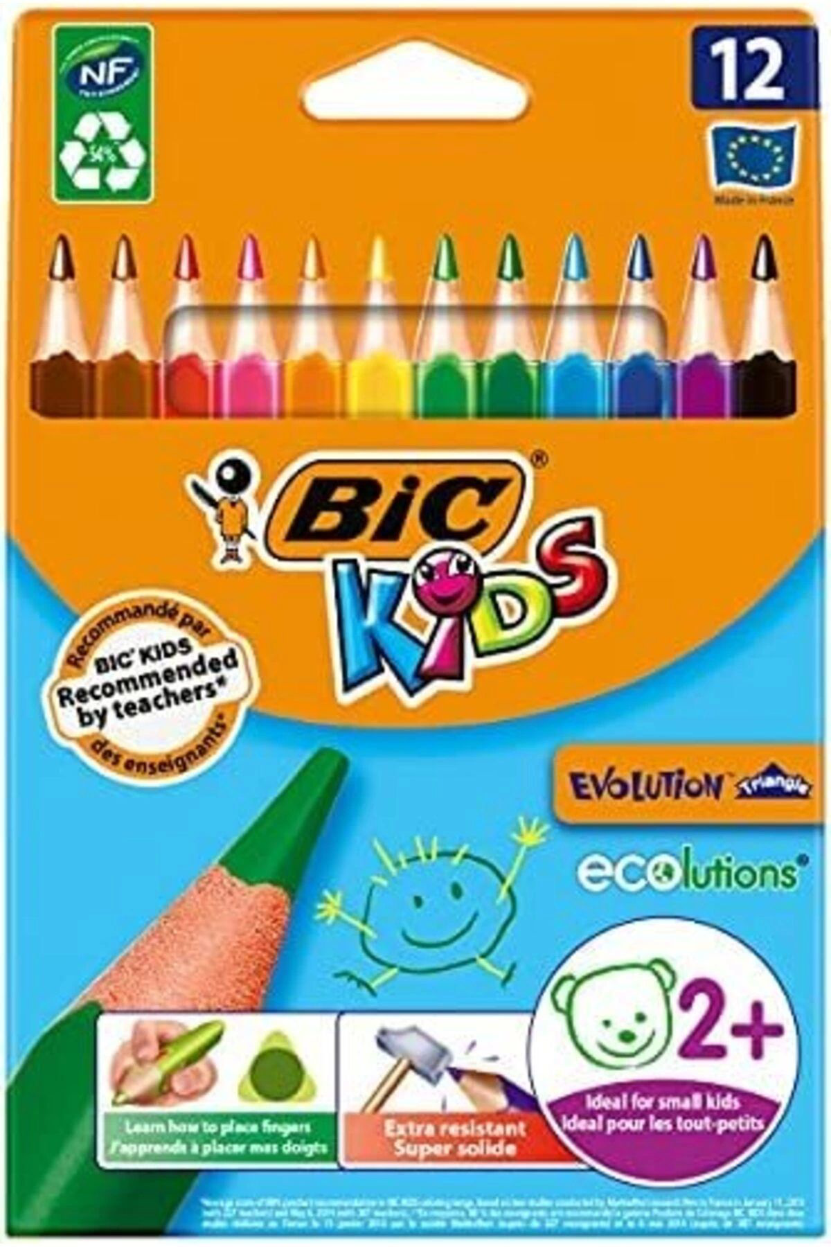 Bic Kids Evolution 12'Li Üçgen Jumbo Kuru Boya Kalemi / 8297356