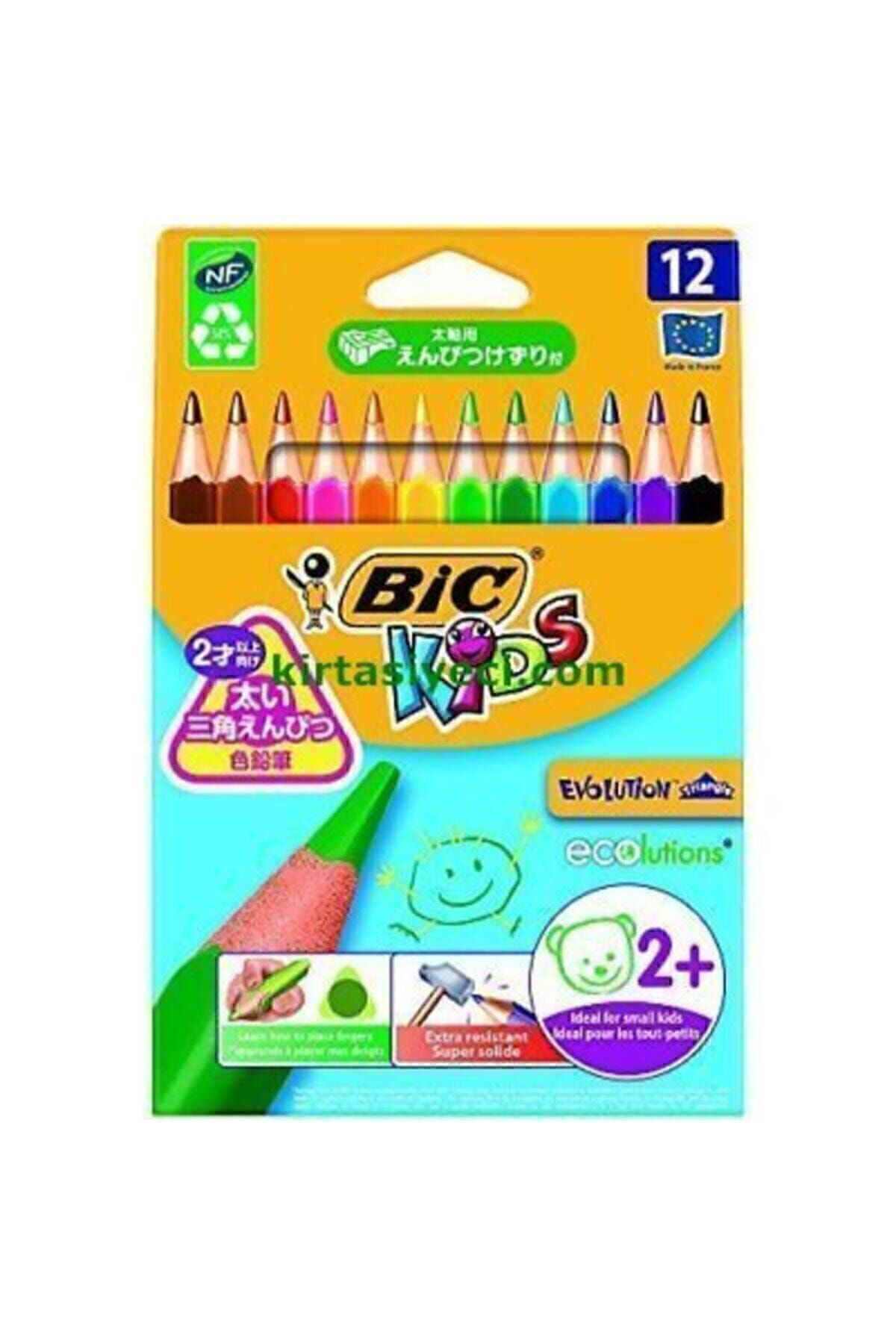 Bic Kids Evolution Üçgen Jumbo Kuru Boya Kalemi 12`Li Kutu 3086124001