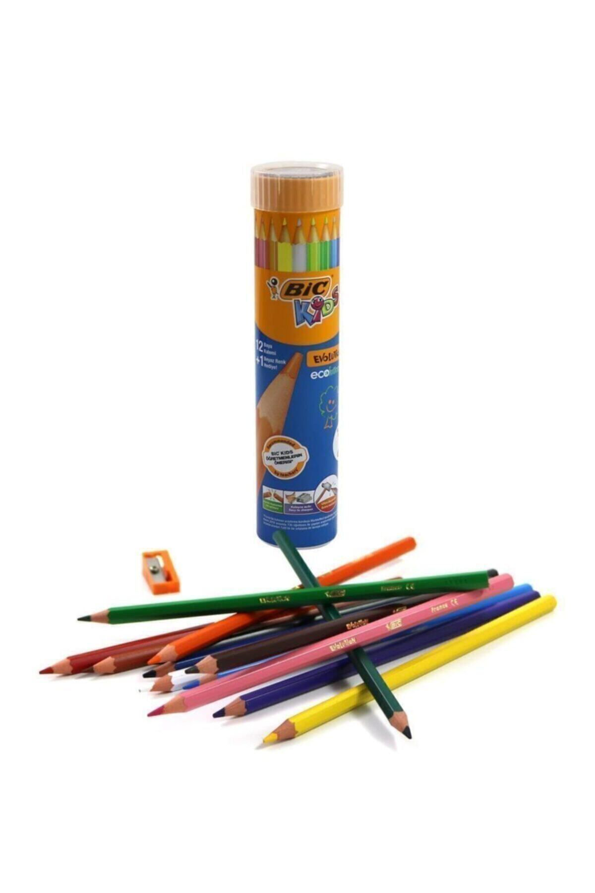 Bic Kids Evolution 12'Li Kuru Boya Kalemi Kalemtiraş Hediyeli