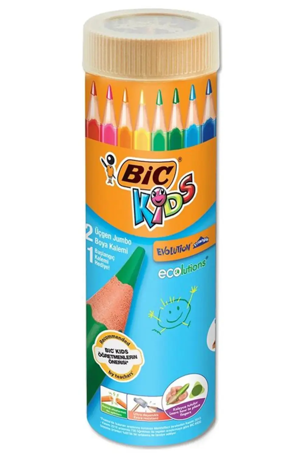 Kids Evolution Triangle Üçgen Jumbo Boya Kalemi 12+1 Renk Metal T