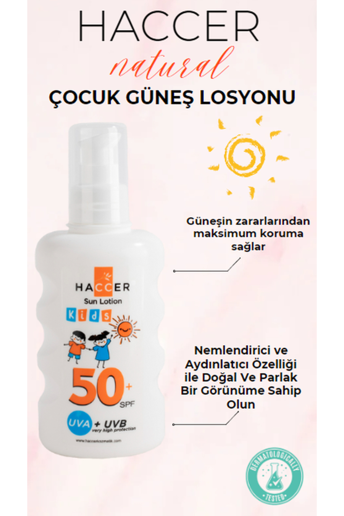 Haccer Kids Güneş Losyonu 50+ Spf 200 Ml