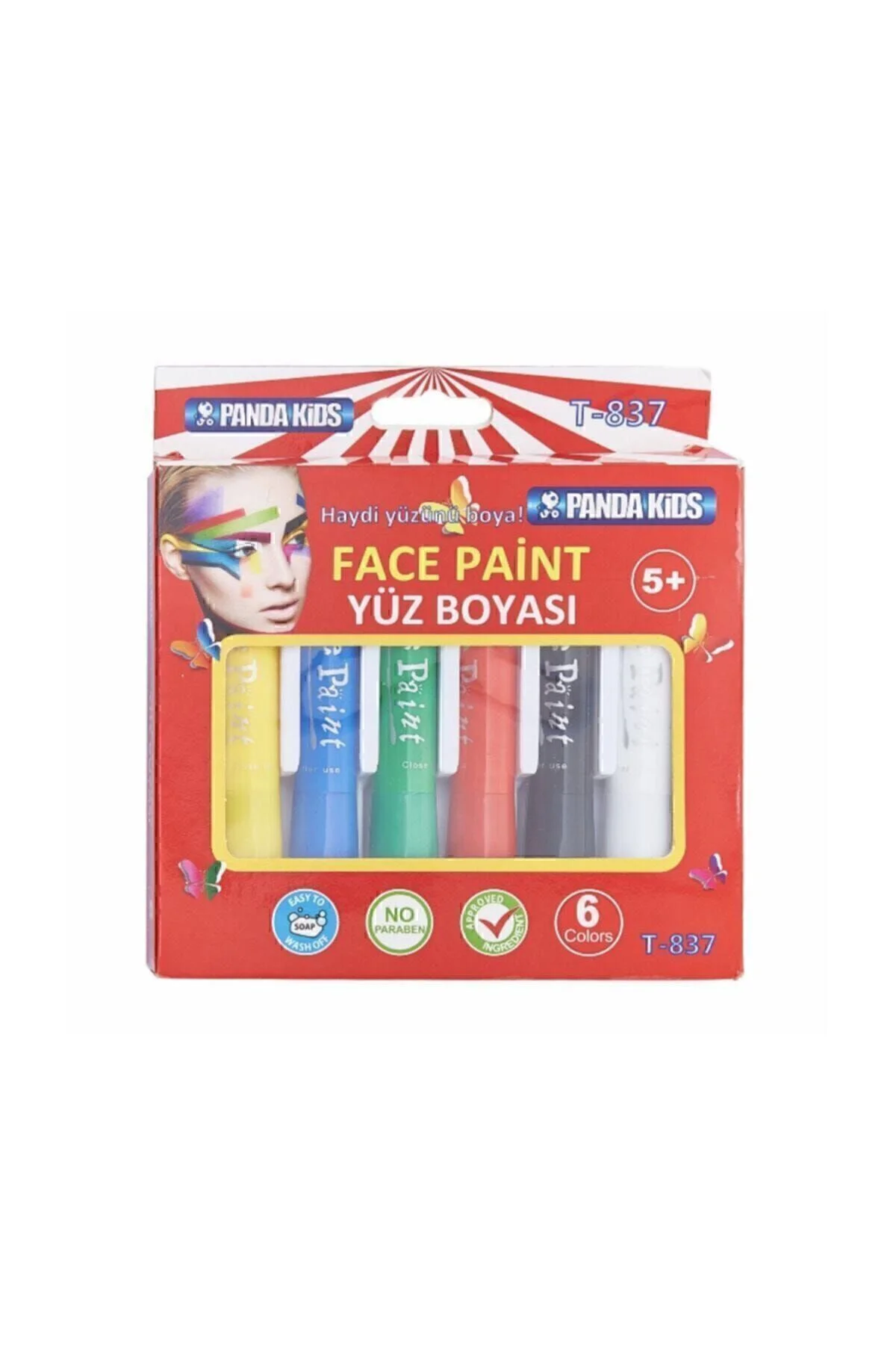 Kids Kalem Tipi 6 Renk Yüz Boyası T-837 K