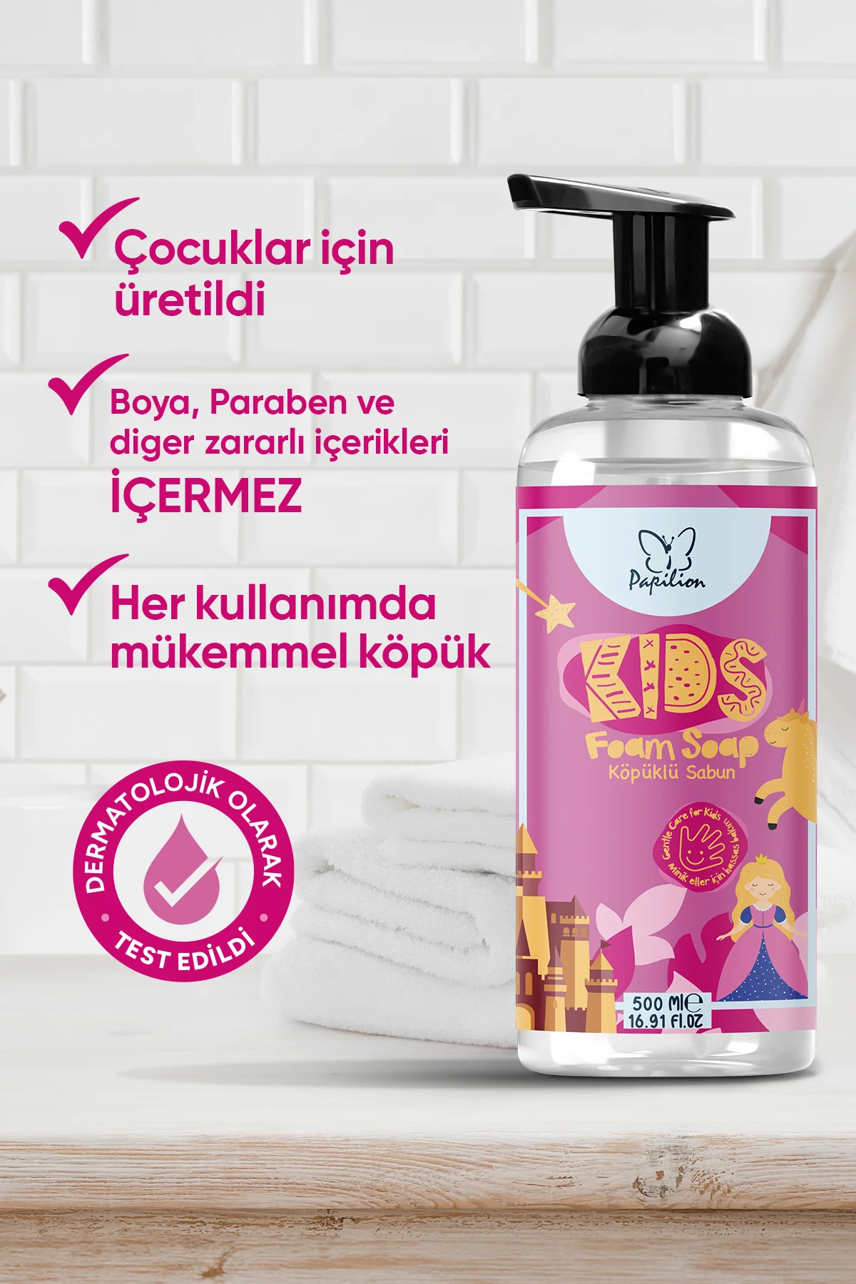 Kids Pembe Prenses Köpük Sabun 2x500 ml Çocuklara Özel Nazik El Temizliği Hassas Bakım Kids Pembe Prenses Köpük Sabun 2x500 ml Çocuklara Özel Nazik El Temizliği Hassas Bakım