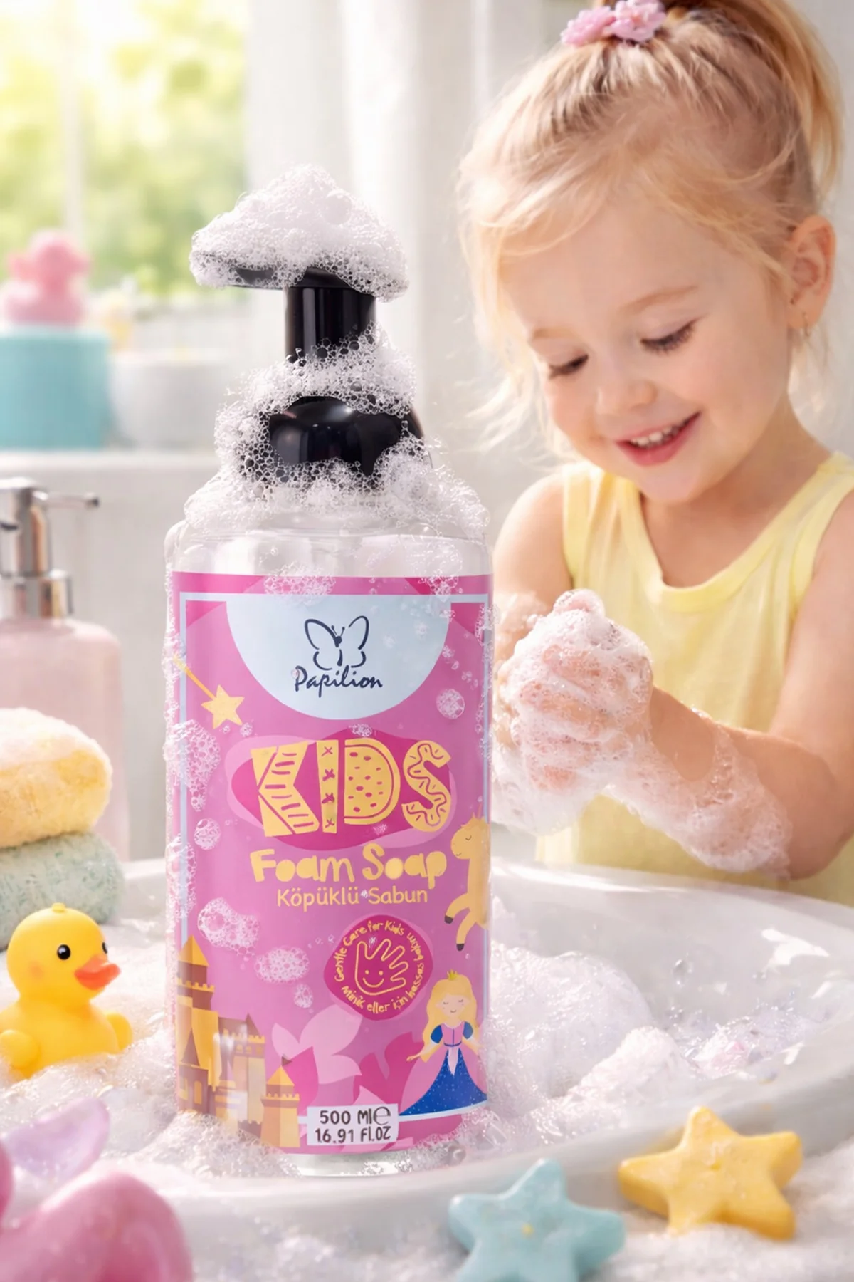 Kids Pembe Prenses Köpük Sabun 2x500 ml Çocuklara Özel Nazik El Temizliği Hassas Bakım Kids Pembe Prenses Köpük Sabun 2x500 ml Çocuklara Özel Nazik El Temizliği Hassas Bakım
