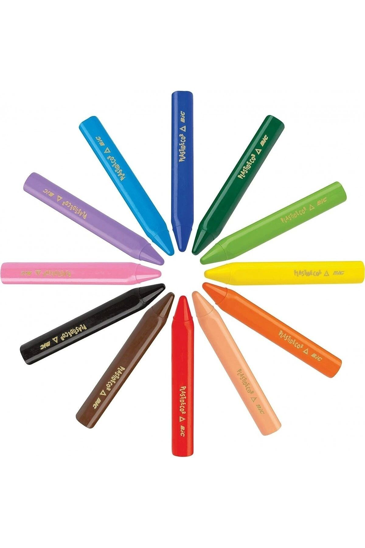 Bic Kids Plastidecor 12'Li Jumbo Üçgen Mum Pastel Boya /