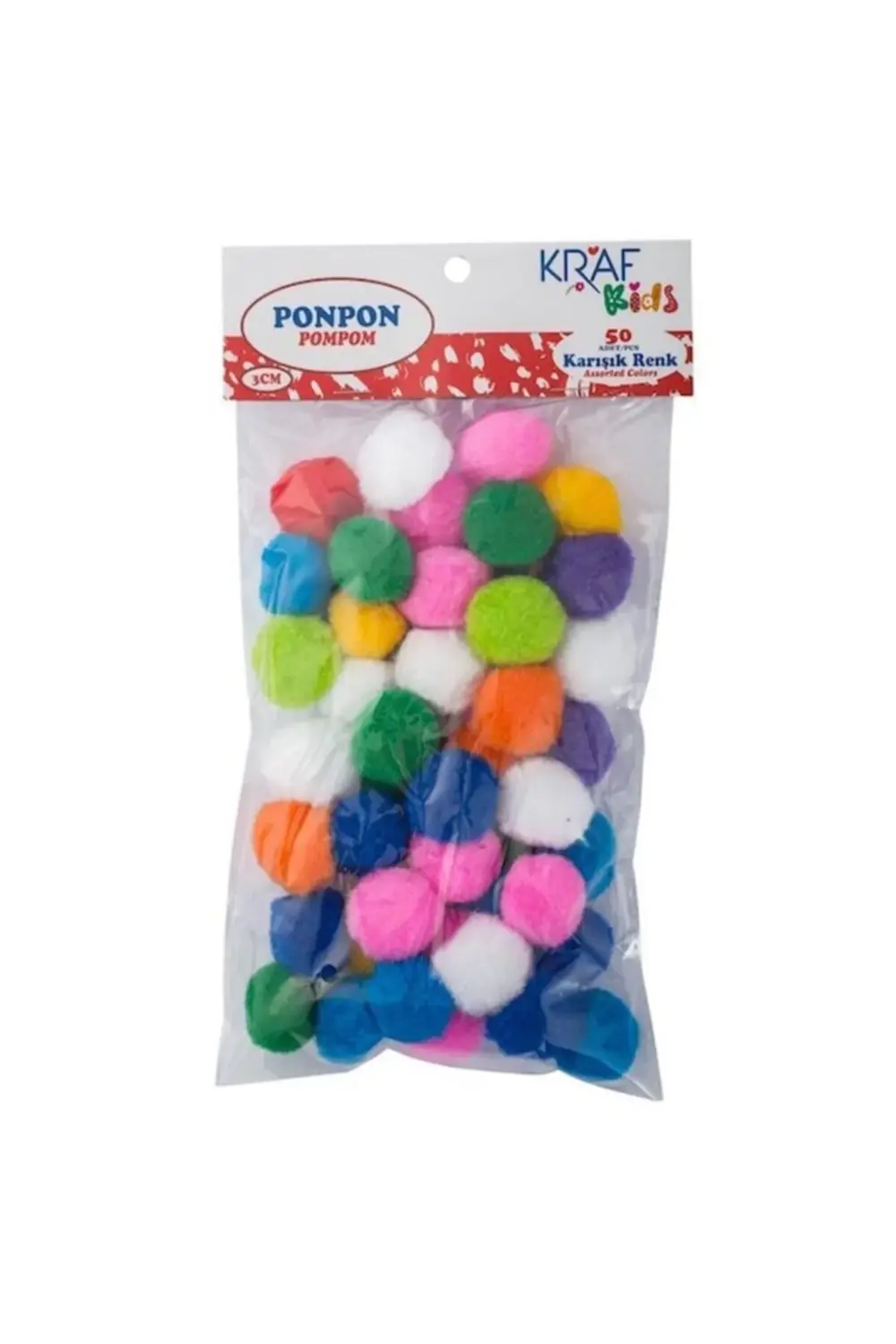 Kids Ponpon 3 Cm 50`li