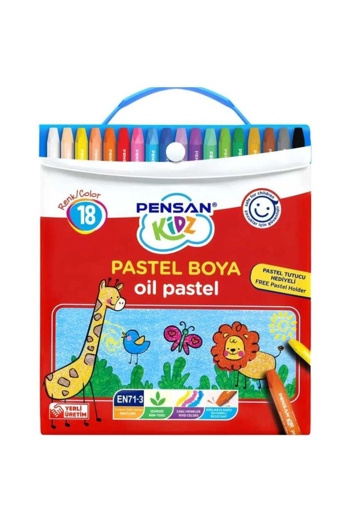 Kidz Çantalı Pastel Boya 18 Renk Set