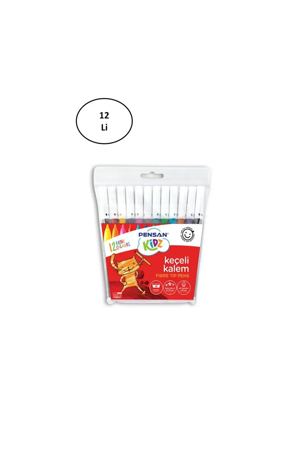 Kidz Keçeli Boya Kalemi 12 Renk 12'li