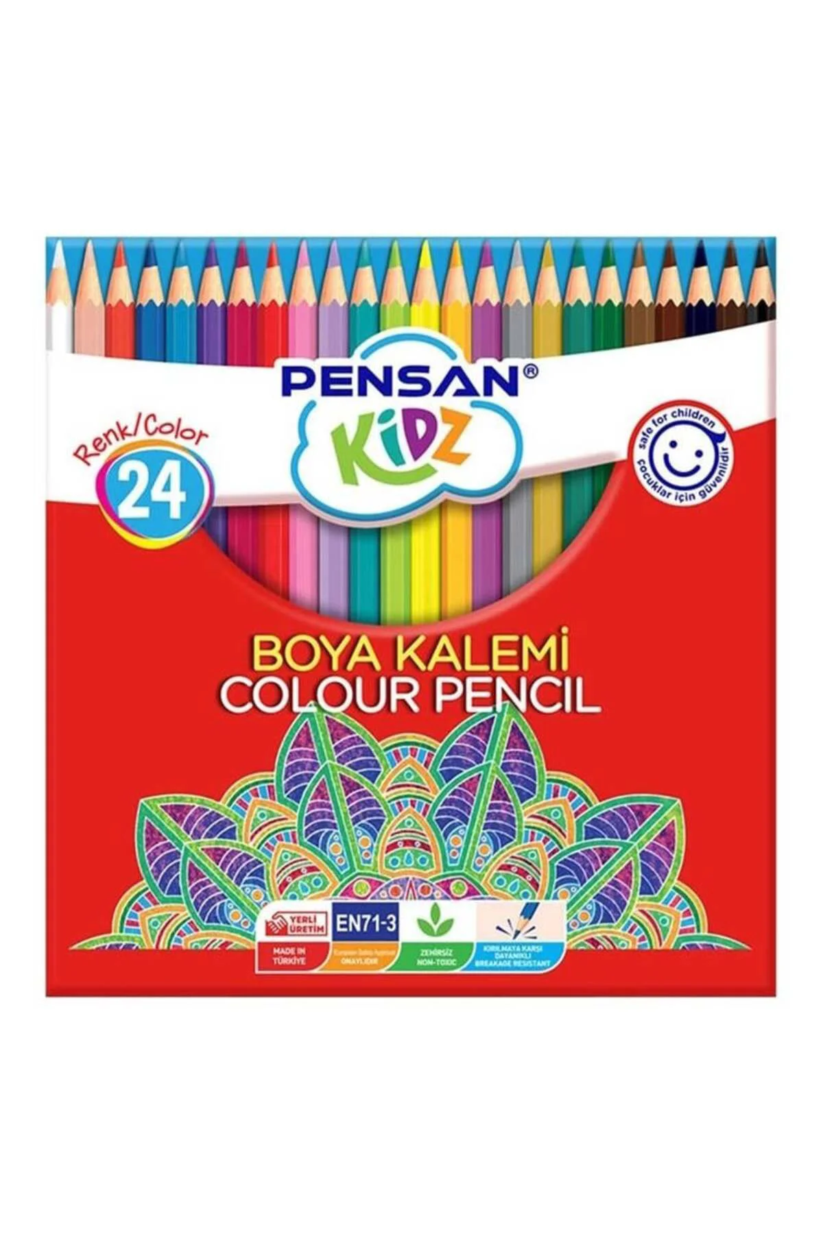 Kidz Kuru Boya Kalemi 24 Renk Tam Boy /