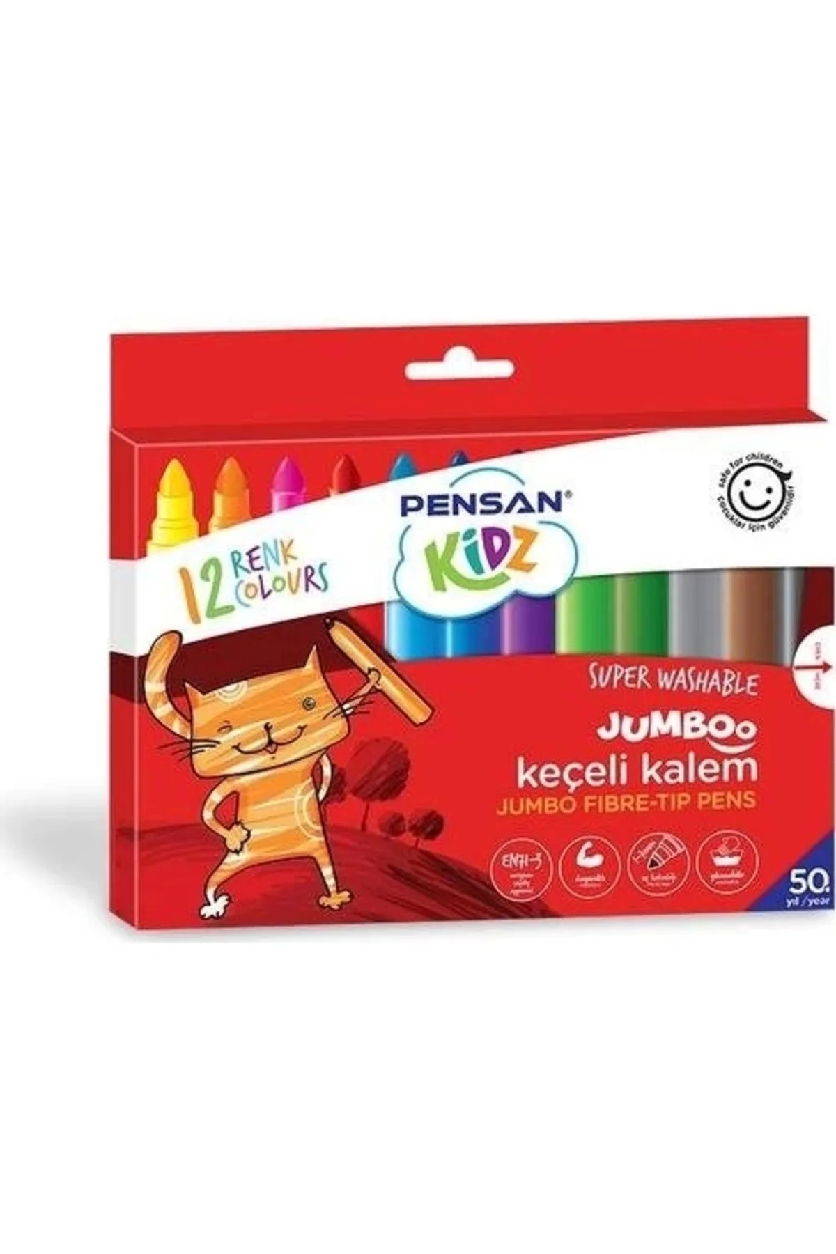 Kidz Yıkanabilir Jumboo Keçeli 12 Renk