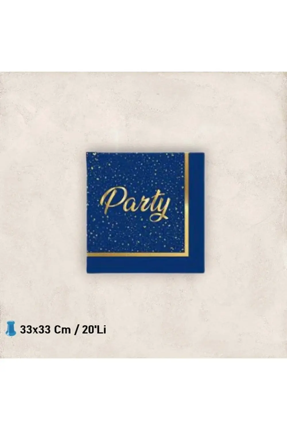 Kikajoy Parti Zamanı Lacivert Kağıt Peçete 33x33 Cm 20'li