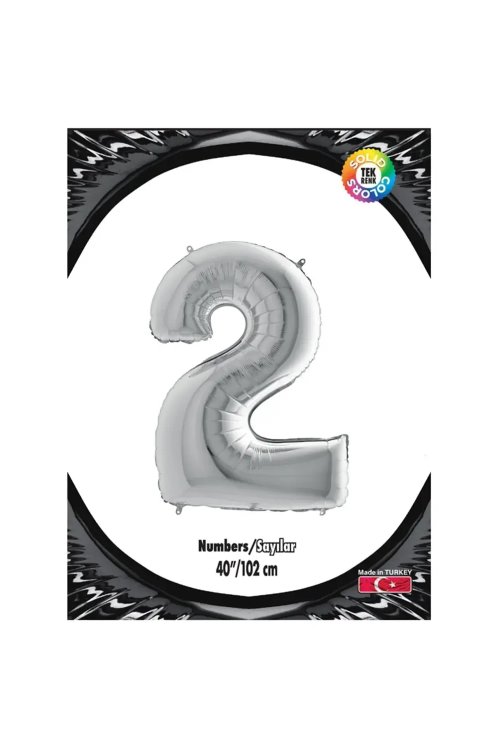 Kikajoy Rakam Folyo Balon 40" Gümüş -2-