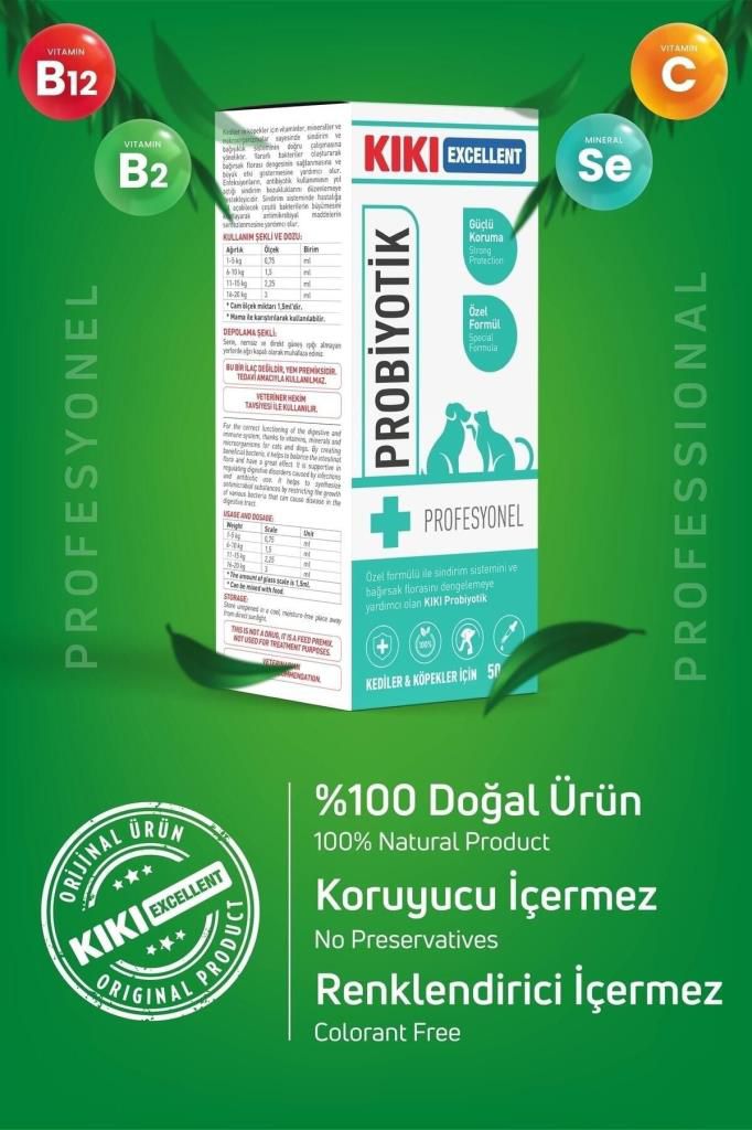 KIKI Excellent Kedi Köpek İçin Probiyotik Şurup 50 ml