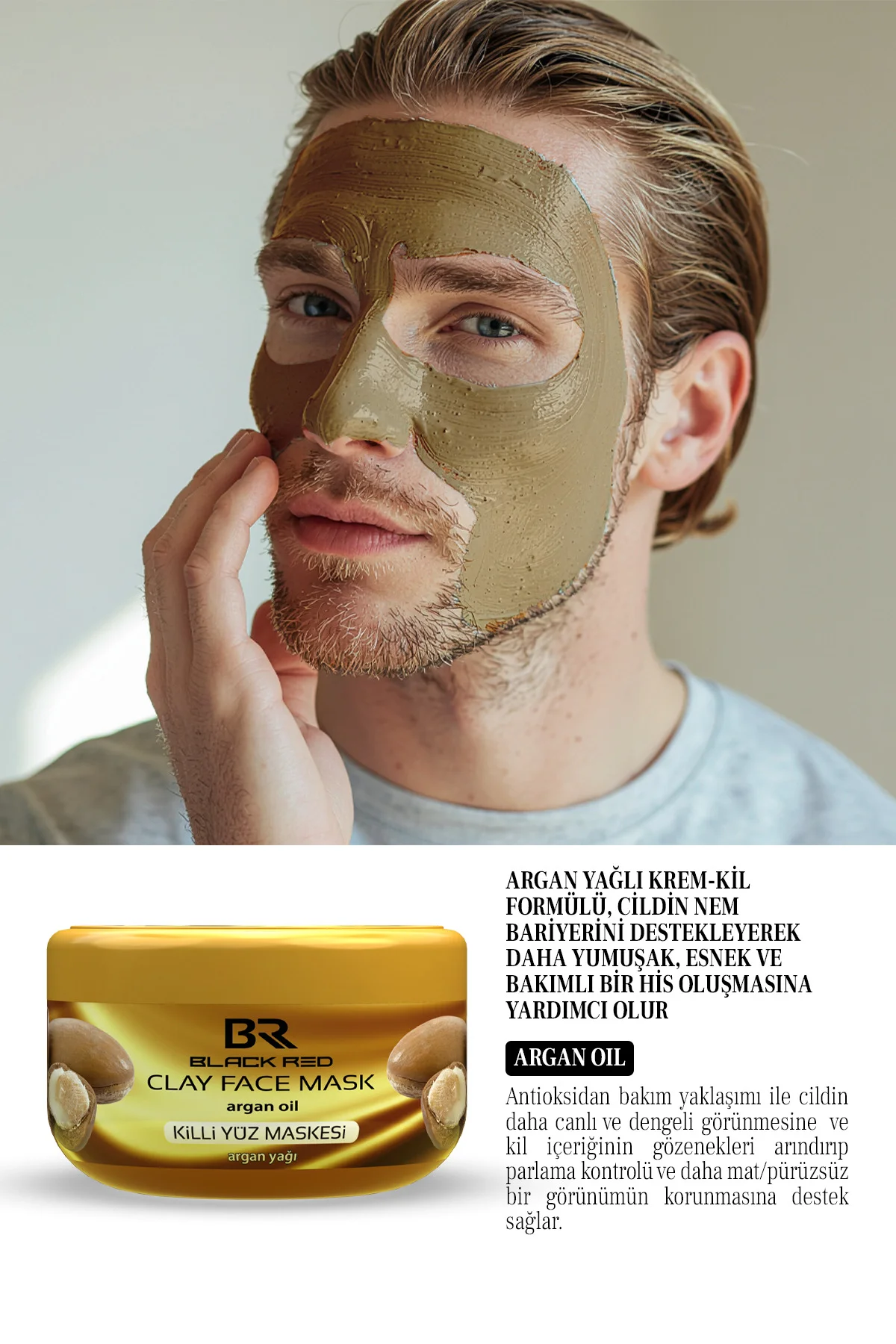 Kil Maskesi Anti-aging Ve Nemlendirici Yüz Maskesi Argan Içerikli Killi Yüz Maskesi - 400g
