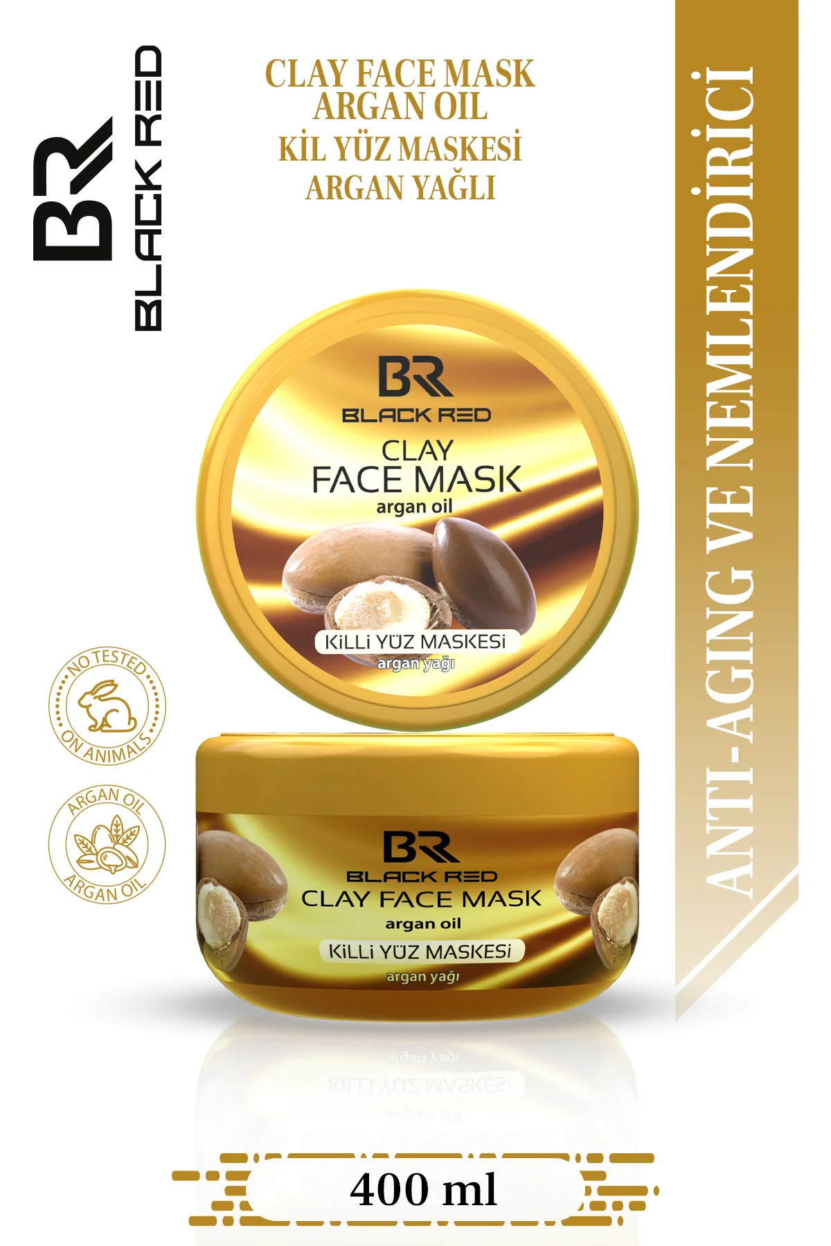 Kil Maskesi Anti-aging Ve Nemlendirici Yüz Maskesi Argan Içerikli Killi Yüz Maskesi - 400g