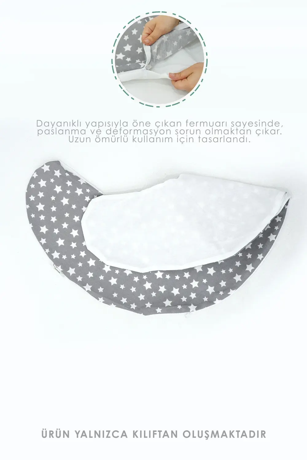 Mordesign Kılıf, Çift Taraflı Emzirme Yastığı Kılıfı/Bebek Destek Minderi K