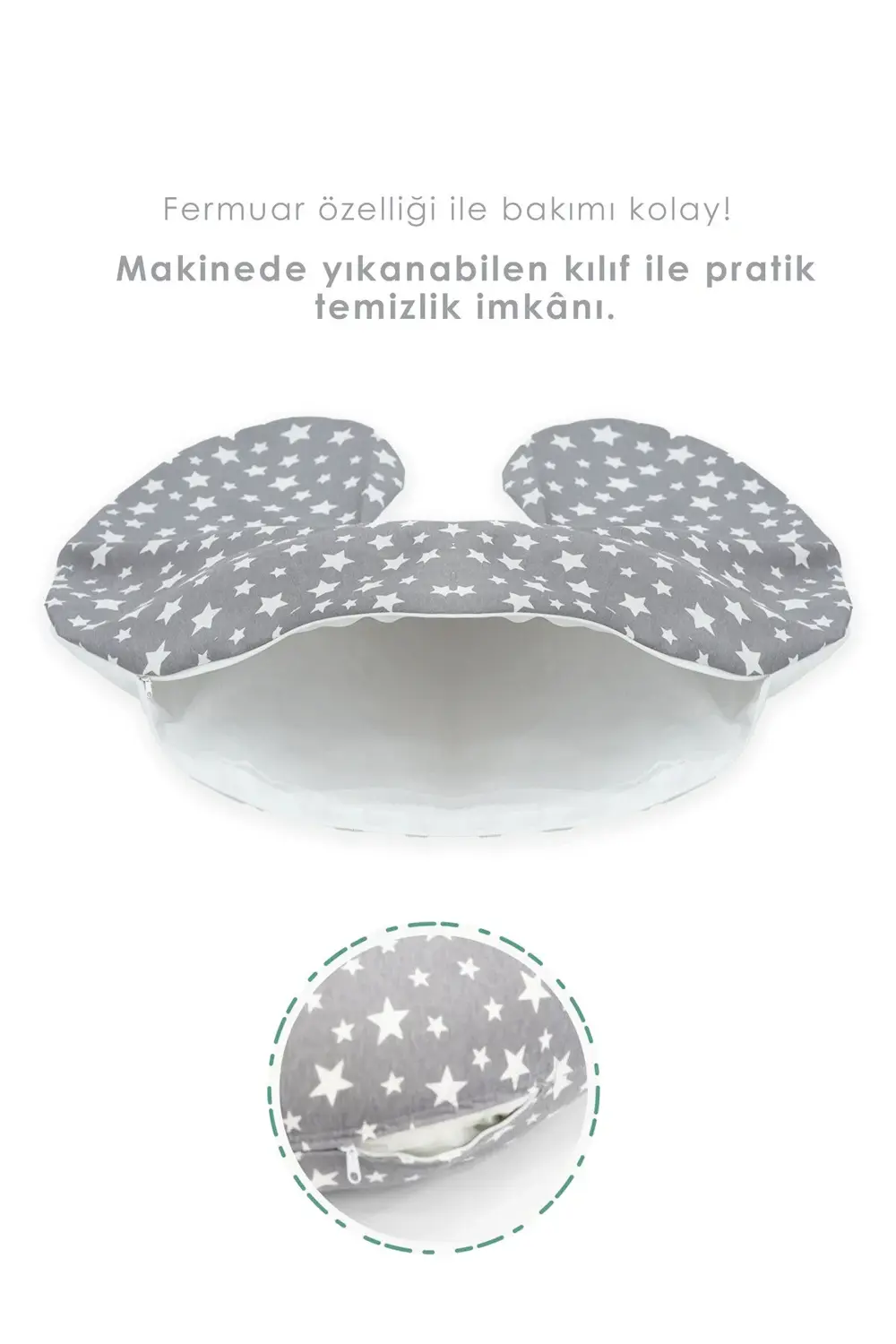 Mordesign Kılıf, Çift Taraflı Emzirme Yastığı Kılıfı/Bebek Destek Minderi K