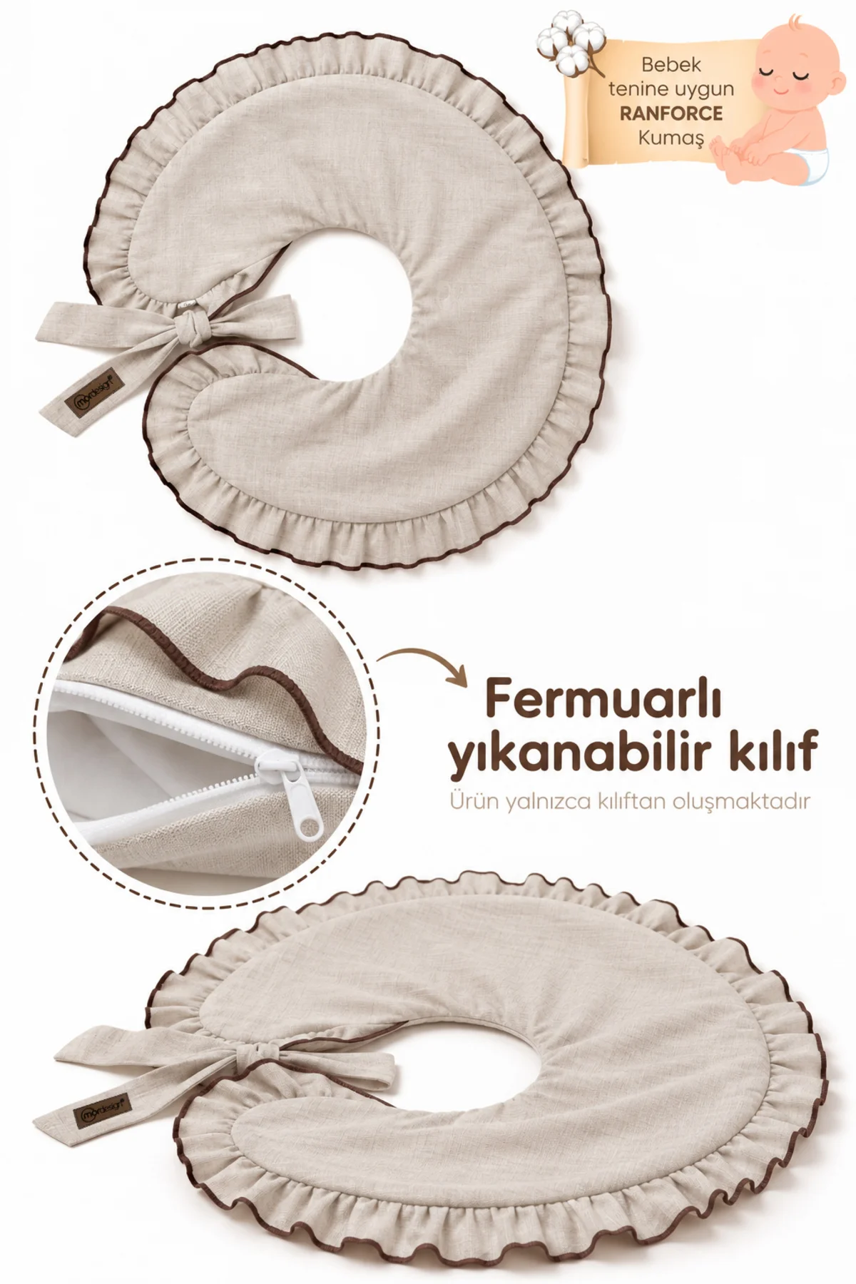 Kılıf, Fırfırlı Emzirme Yastığı Kılıfı, Bebek Destek Minderi Kılıfı, Hamile Yastığı Kılıfı, Pamuk Kumaş, Ruffle Seri, Krem Kılıf, Fırfırlı Emzirme Yastığı Kılıfı, Bebek Destek Minderi Kılıfı, Hamile Yastığı Kılıfı, Pamuk Kumaş, Ruffle Seri, Krem