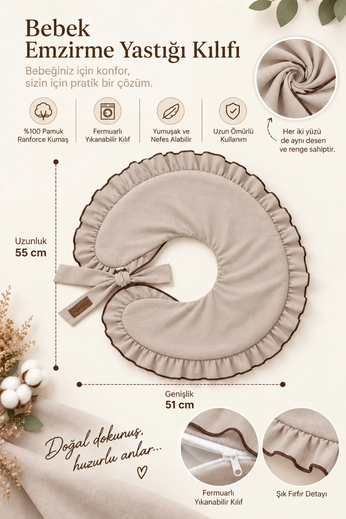 Kılıf, Fırfırlı Emzirme Yastığı Kılıfı, Bebek Destek Minderi Kılıfı, Hamile Yastığı Kılıfı, Ruffle Seri, Sand Kılıf, Fırfırlı Emzirme Yastığı Kılıfı, Bebek Destek Minderi Kılıfı, Hamile Yastığı Kılıfı, Ruffle Seri, Sand