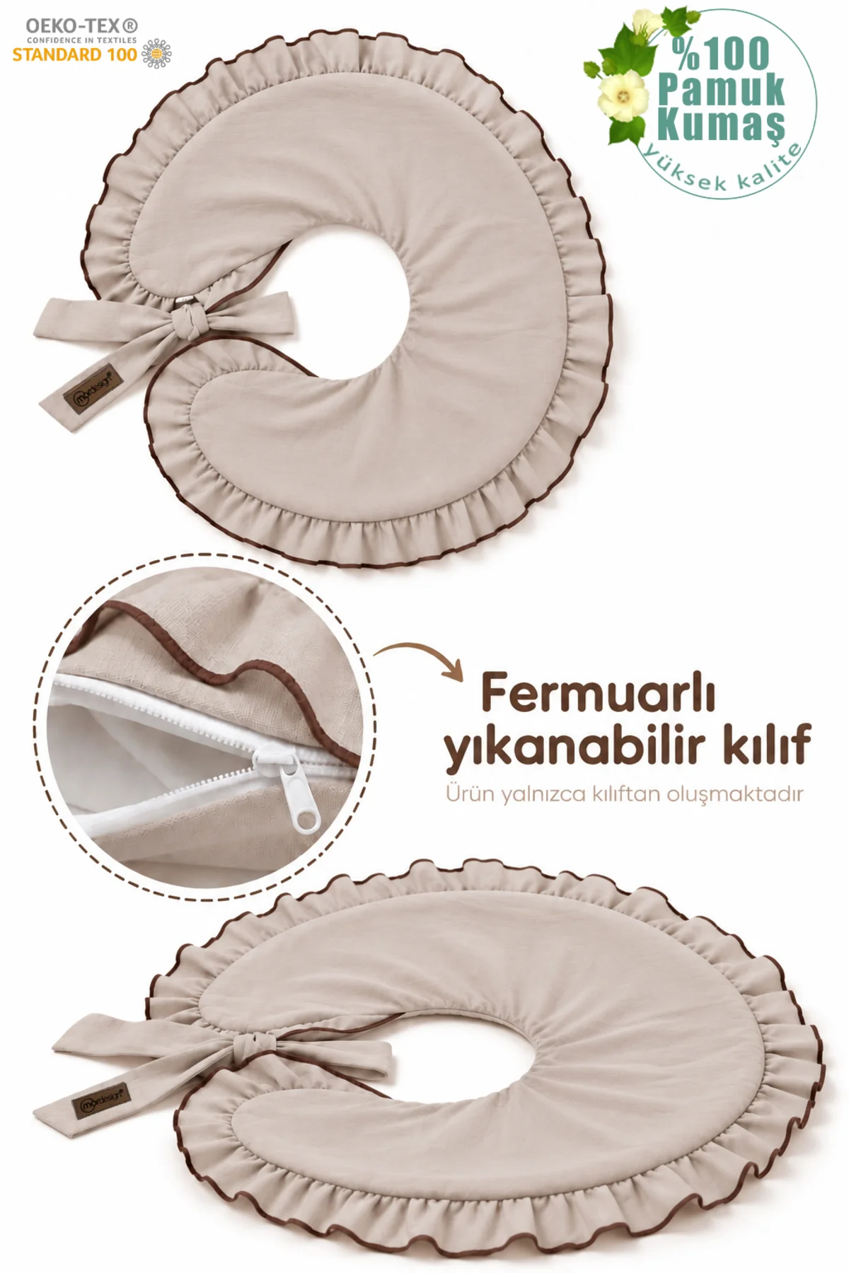Kılıf, Fırfırlı Emzirme Yastığı Kılıfı, Bebek Destek Minderi Kılıfı, Hamile Yastığı Kılıfı, Ruffle Seri, Sand Kılıf, Fırfırlı Emzirme Yastığı Kılıfı, Bebek Destek Minderi Kılıfı, Hamile Yastığı Kılıfı, Ruffle Seri, Sand
