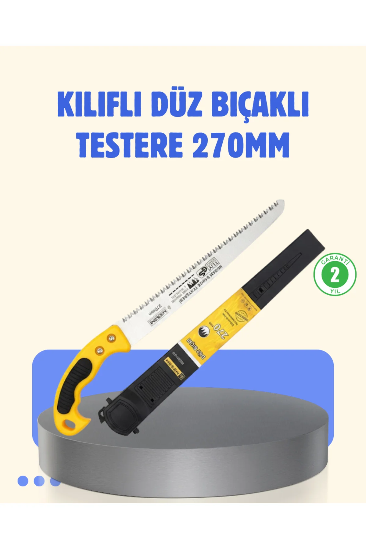 Kılıflı Budama Bahçe Testeresi 270 mm Düz Bıçaklı