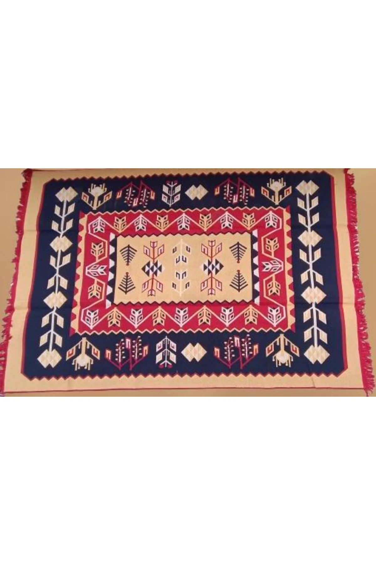 Kilim Antik 140-215 Otantik 90152 Motif Model Naturel Boya Çift Taraflı El yapımı - Görsel 6