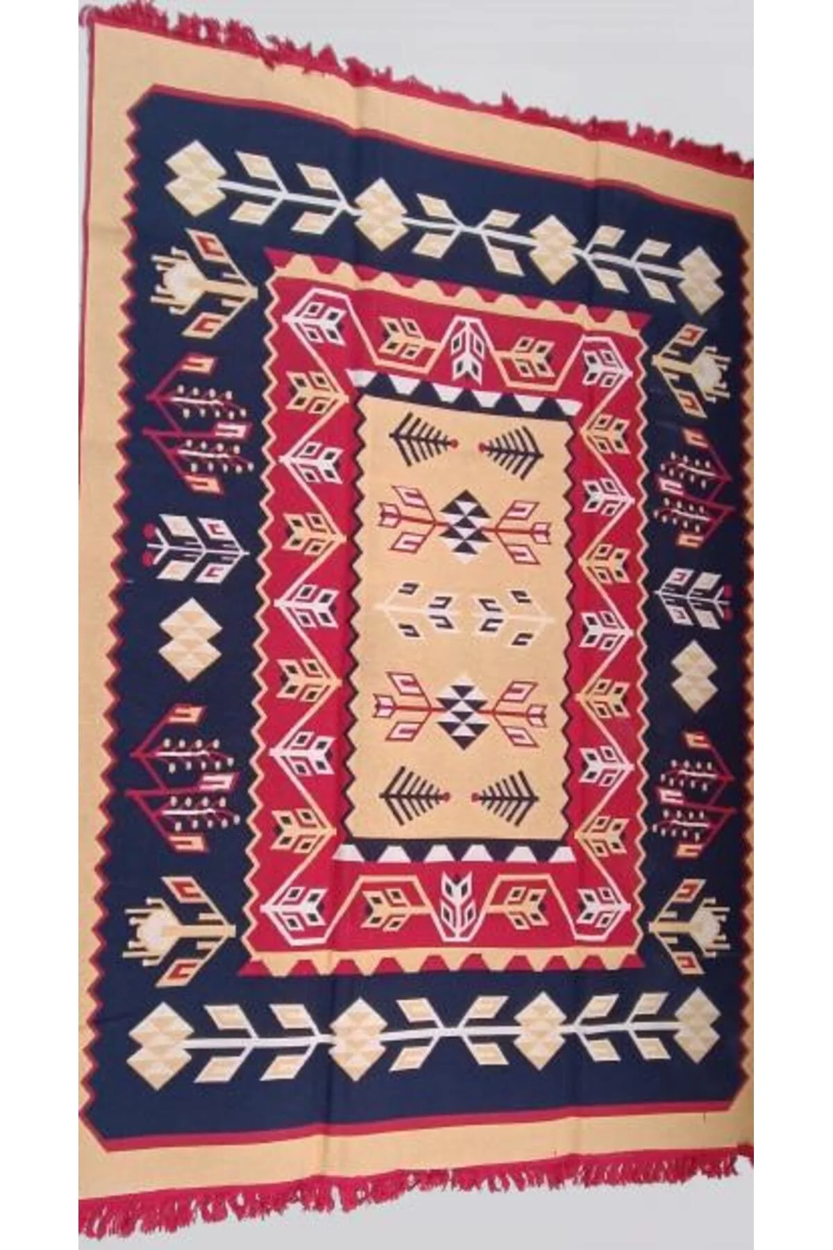 Kilim Antik 140-215 Otantik 90152 Motif Model Naturel Boya Çift Taraflı El yapımı - Görsel 3