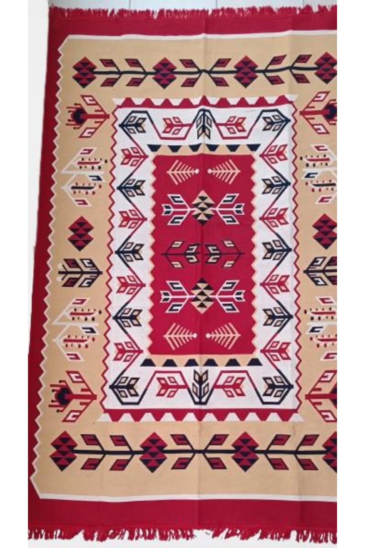 Kilim Antik 140-215 Otantik 90155 Motifler Model Naturel Boya Çift Taraf El yapım - Görsel 3