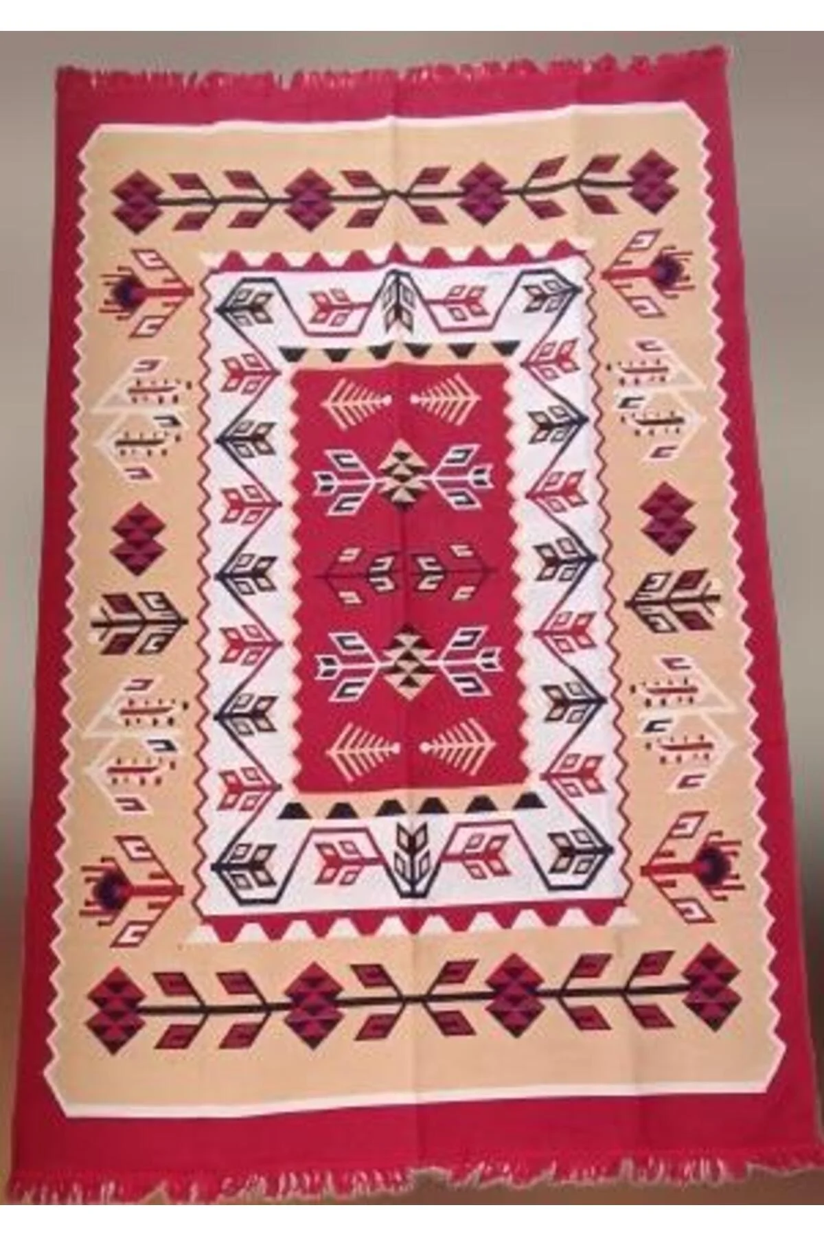 Kilim Antik 140-215 Otantik 90155 Motifler Model Naturel Boya Çift Taraf El yapım - Görsel 2