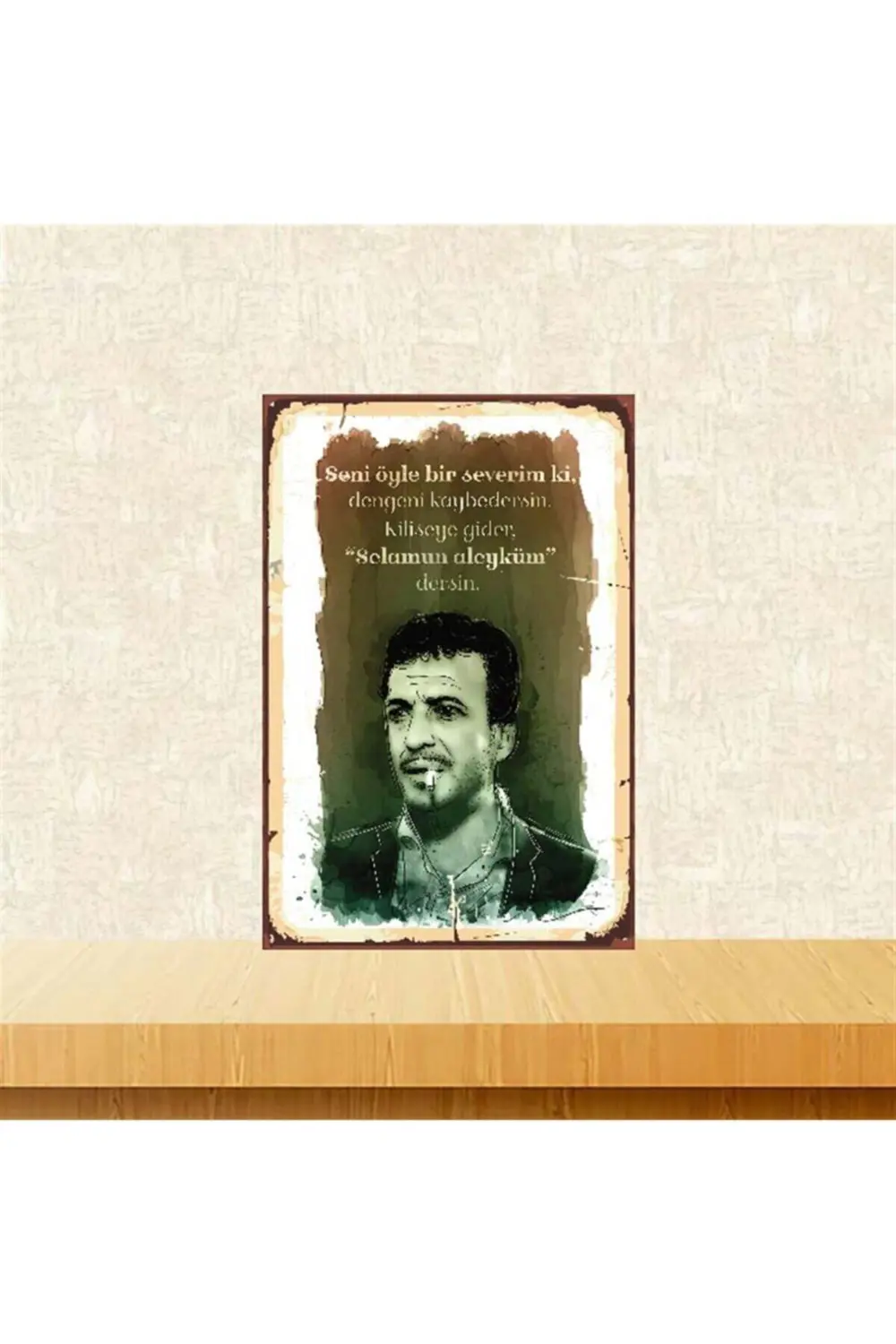 Kiliseye Gider Selamun Aleyküm Dersin 20-30 Cm Retro Ahşap Poster Kiliseye Gider Selamun Aleyküm Dersin 20-30 Cm Retro Ahşap Poster