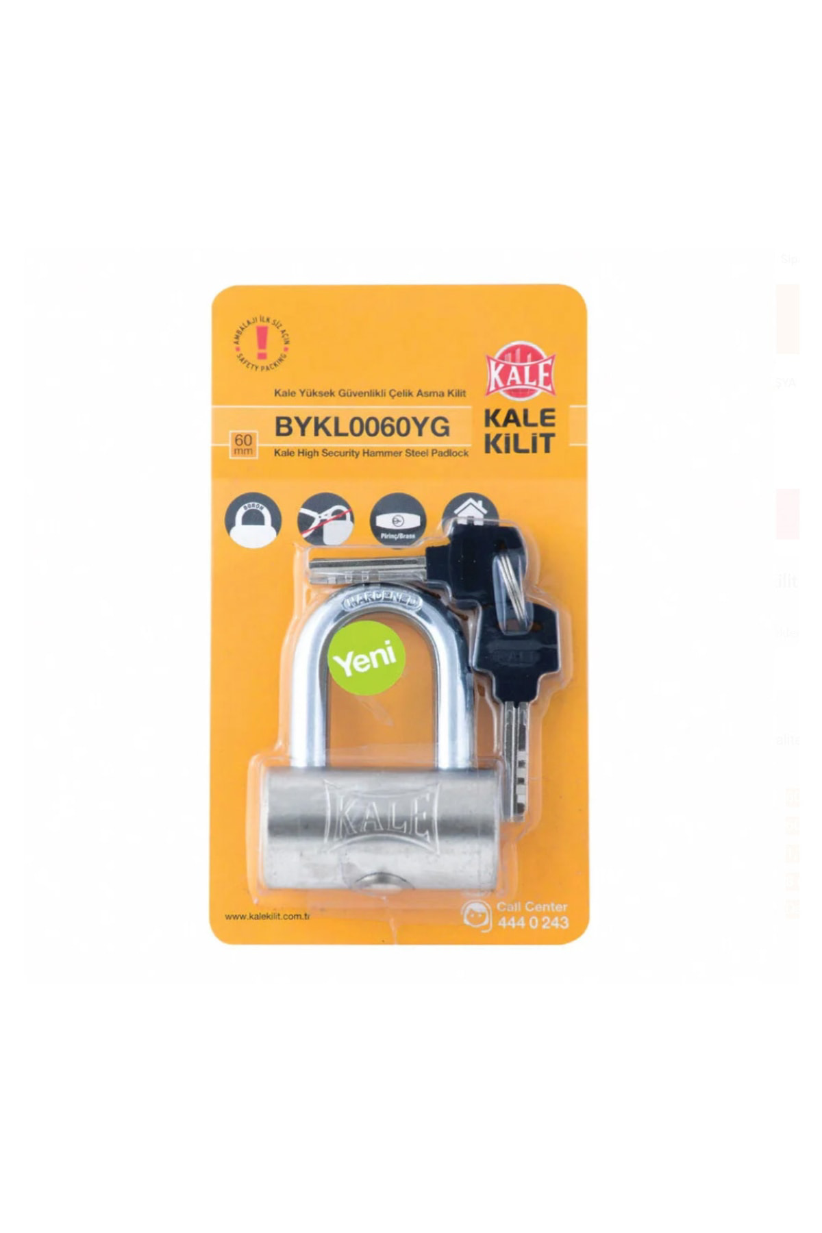 Kilit Yüksek Güvenlikli Çelik Asma Kilit 60 Mm