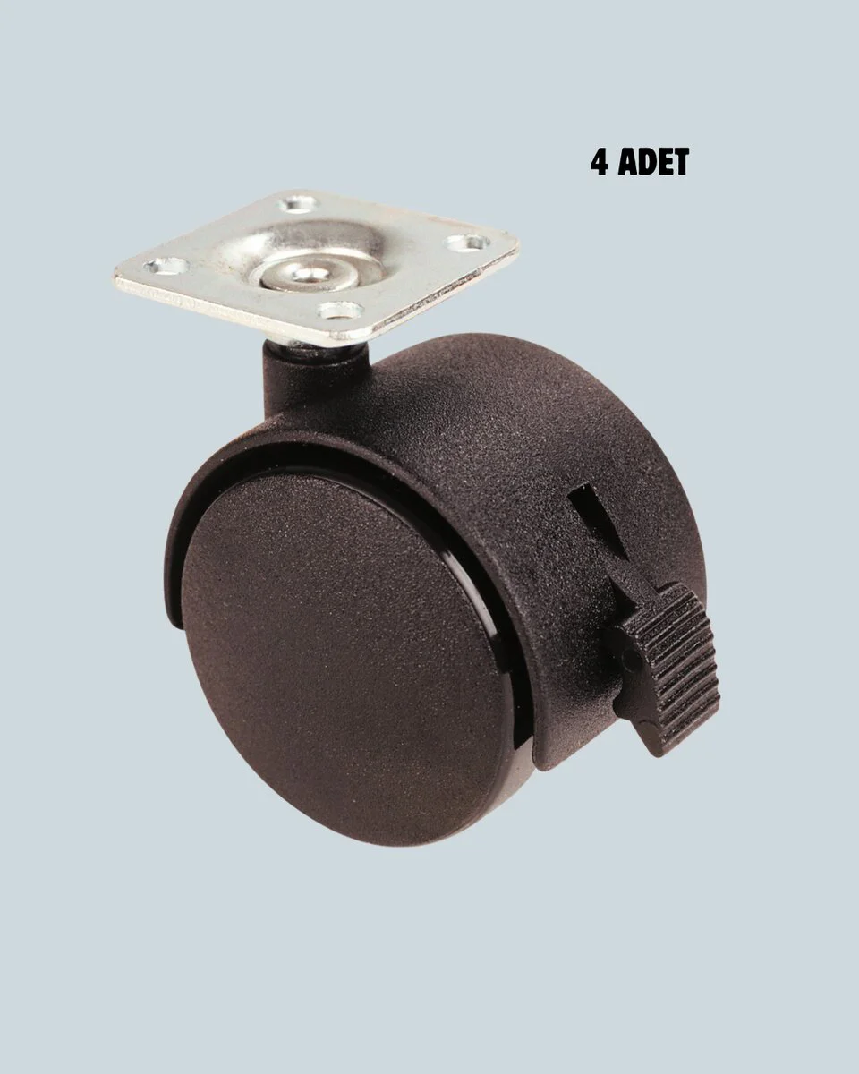 Kilitli 4 cm Tekerlek Ayak 4’lü Set - Mobilya Zemin Koruyucu ve Sabitleme Çözümü