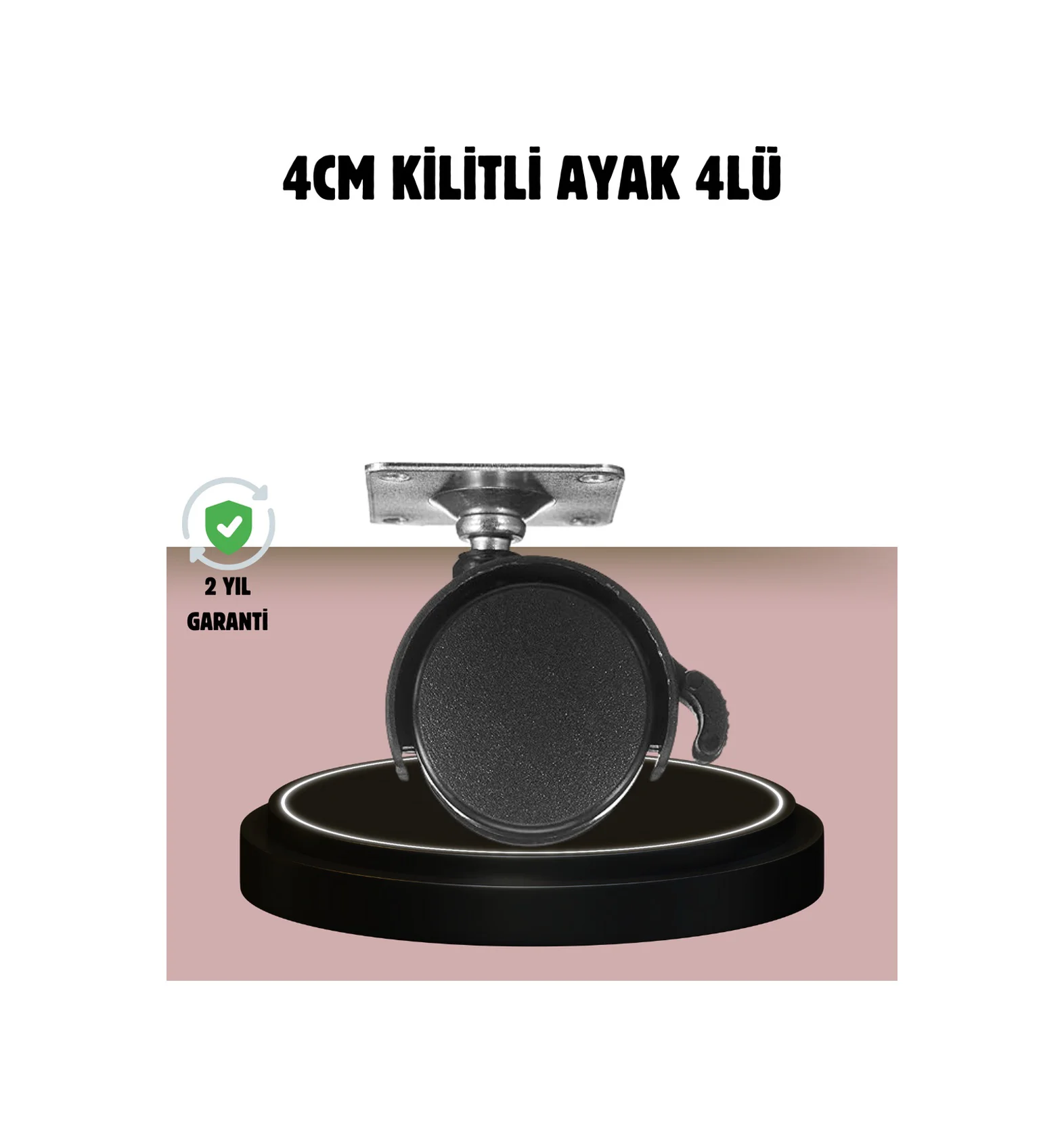 Kilitli 4 Cm Tekerlek Ayak 4 Lü Set Zemin Koruyucu Diğer
