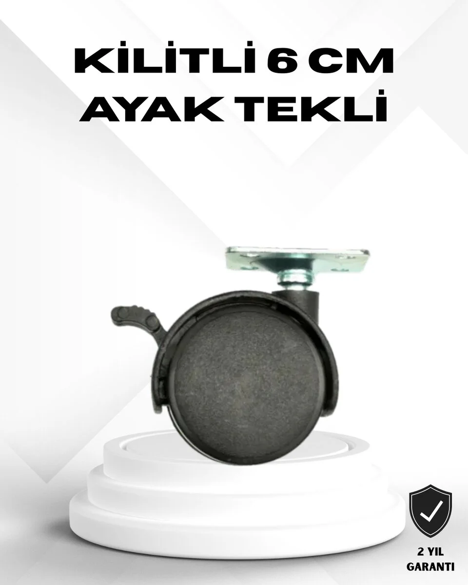 Kilitli 6 cm Masa Ayağı Tekli Döner Tekerlek - Northcity