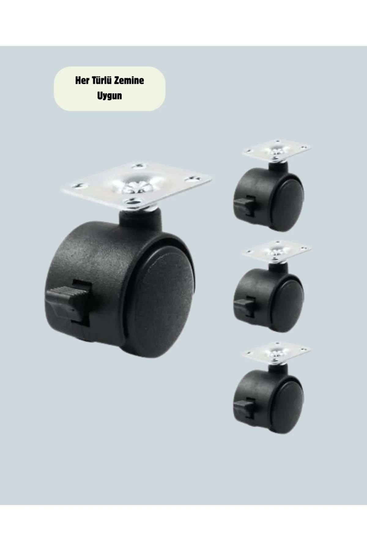 Kilitli Mini Tekerlek Ayak 4 cm 4’lü Set - Lisinya