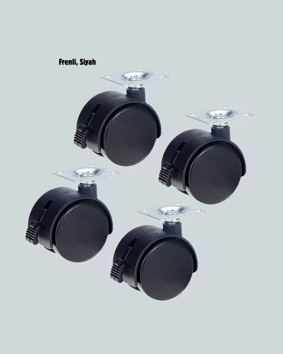 Kilitli Mini Tekerlek Ayak 4 cm 4'lü Set - Mobilya ve Sehpa Koruma