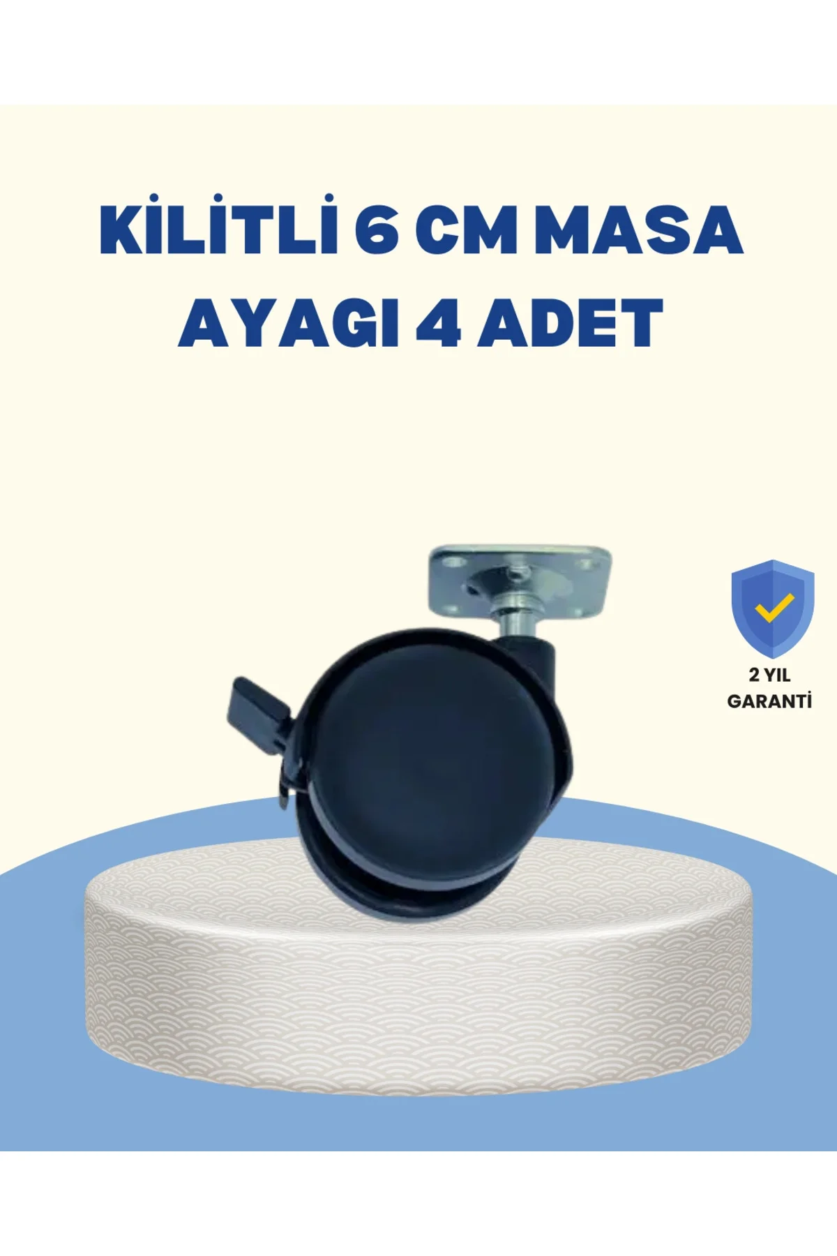 Kilitli Mobilya Tekerleği 6 Cm 4’lü Kolay Kurulum