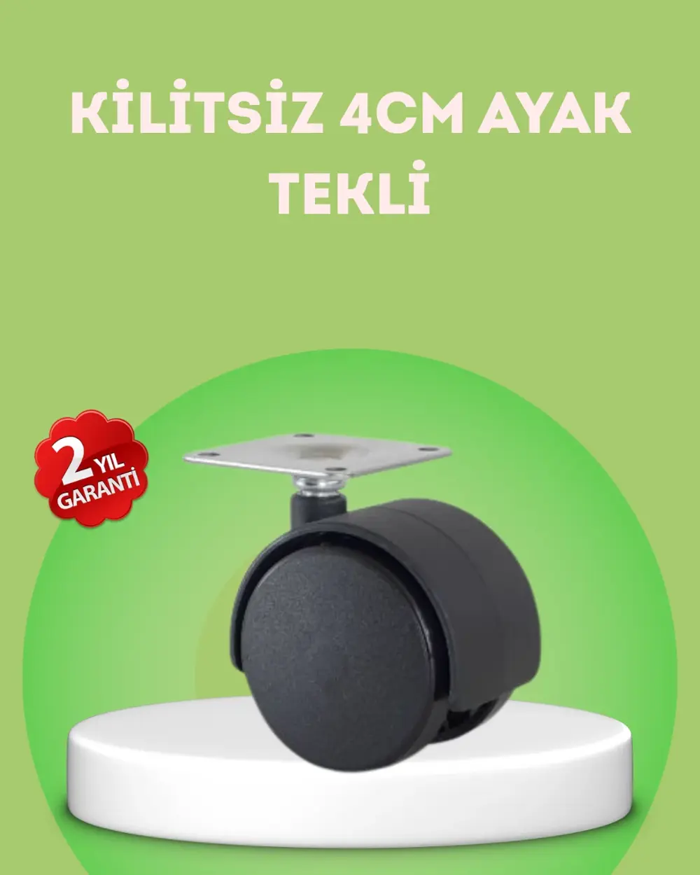 Kilitsiz 4 cm Mobilya Ayağı Tek Adet Pratik ve Dayanıklı