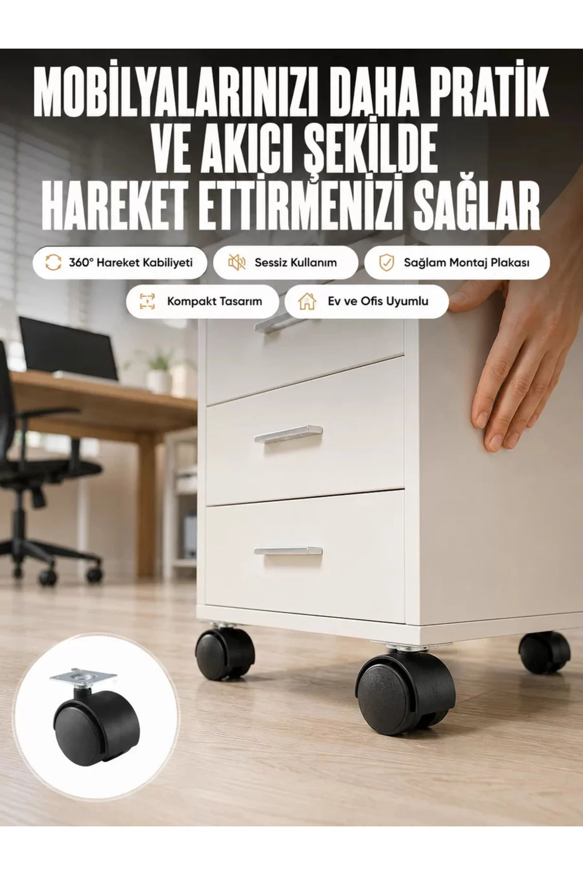 Kilitsiz 4 cm Tekerlek Ayak 4’lü Set Sessiz ve Dayanıklı Kilitsiz 4 cm Tekerlek Ayak 4’lü Set Sessiz ve Dayanıklı