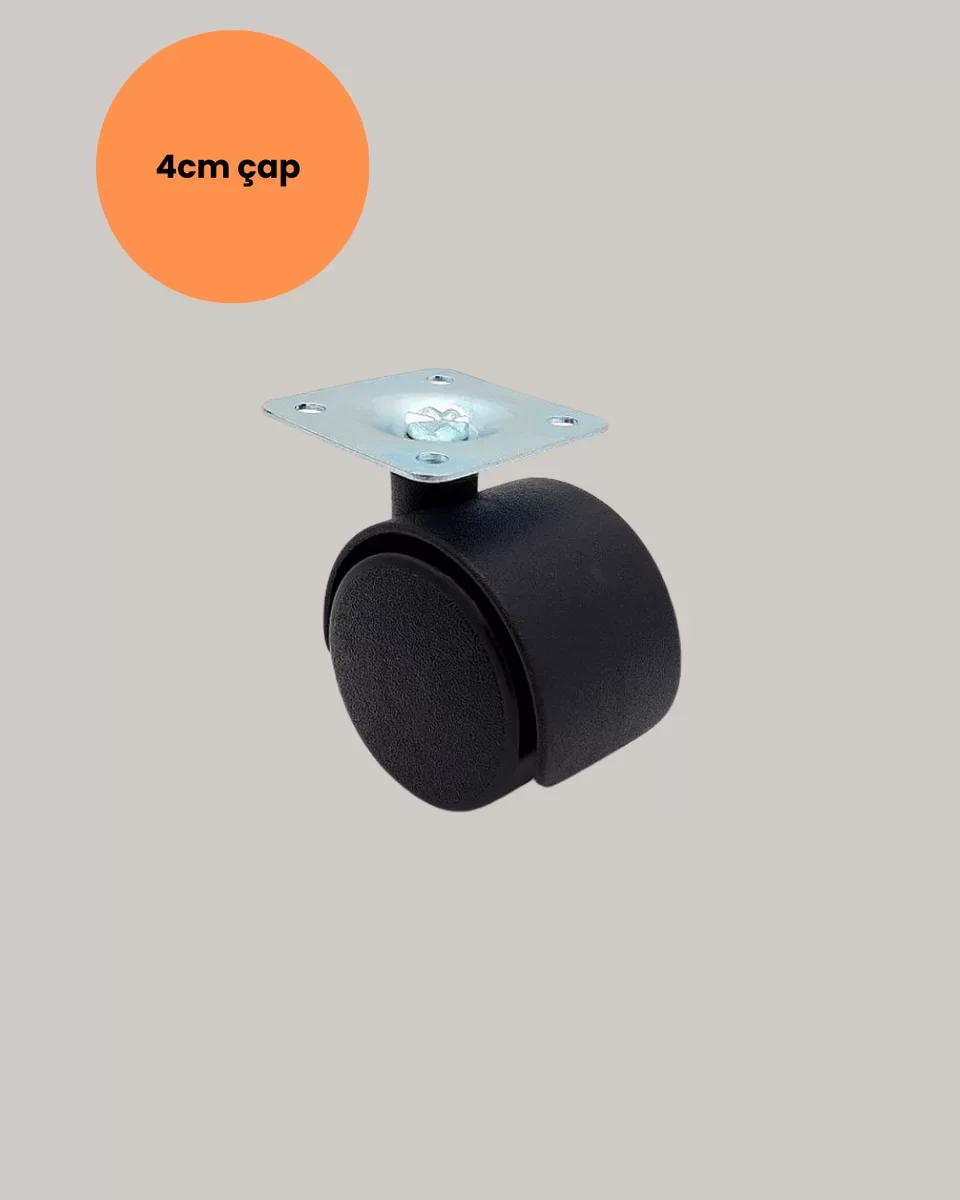 Kilitsiz 4 cm Tekerlek Ayak 4'lü Set – Sessiz ve Dayanıklı Mobilya Taşıma Çözümü