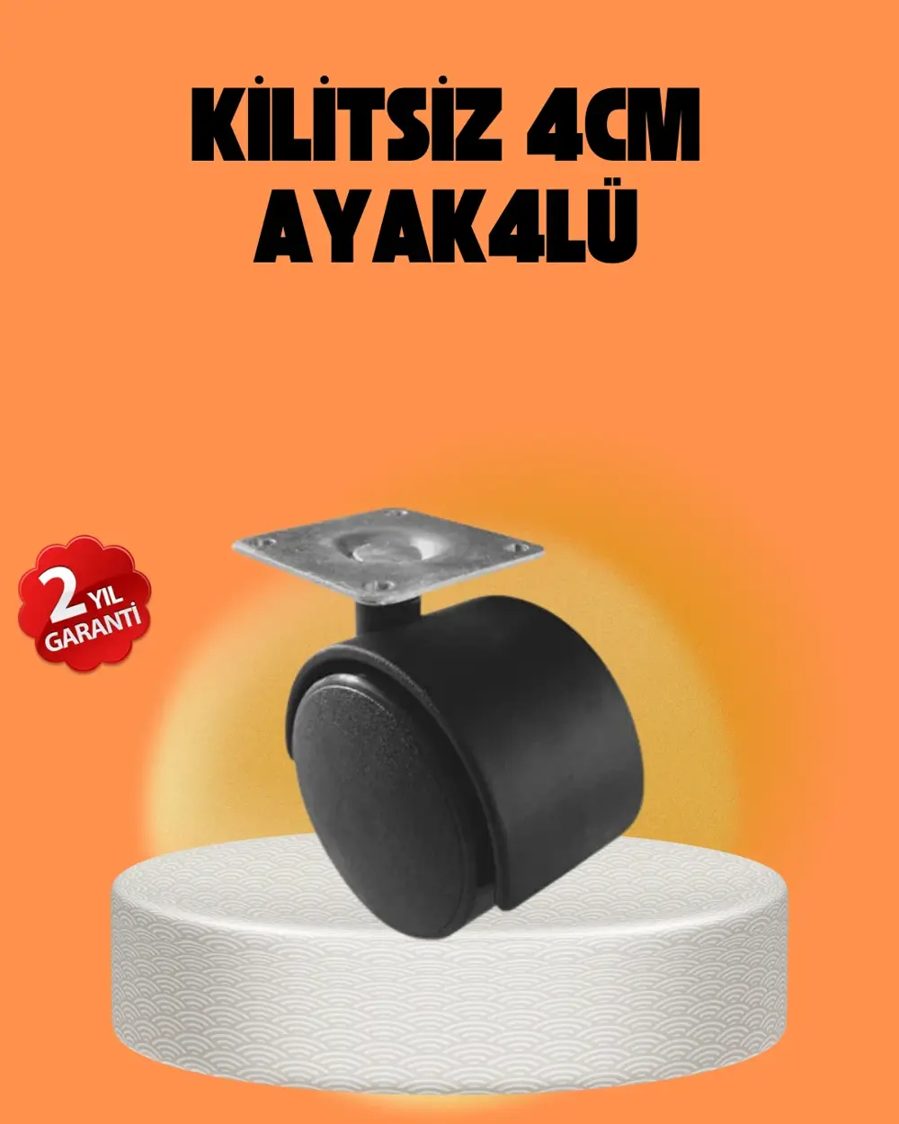 Kilitsiz 4 cm Tekerlek Ayak 4’lü Set Sessiz ve Dayanıklı