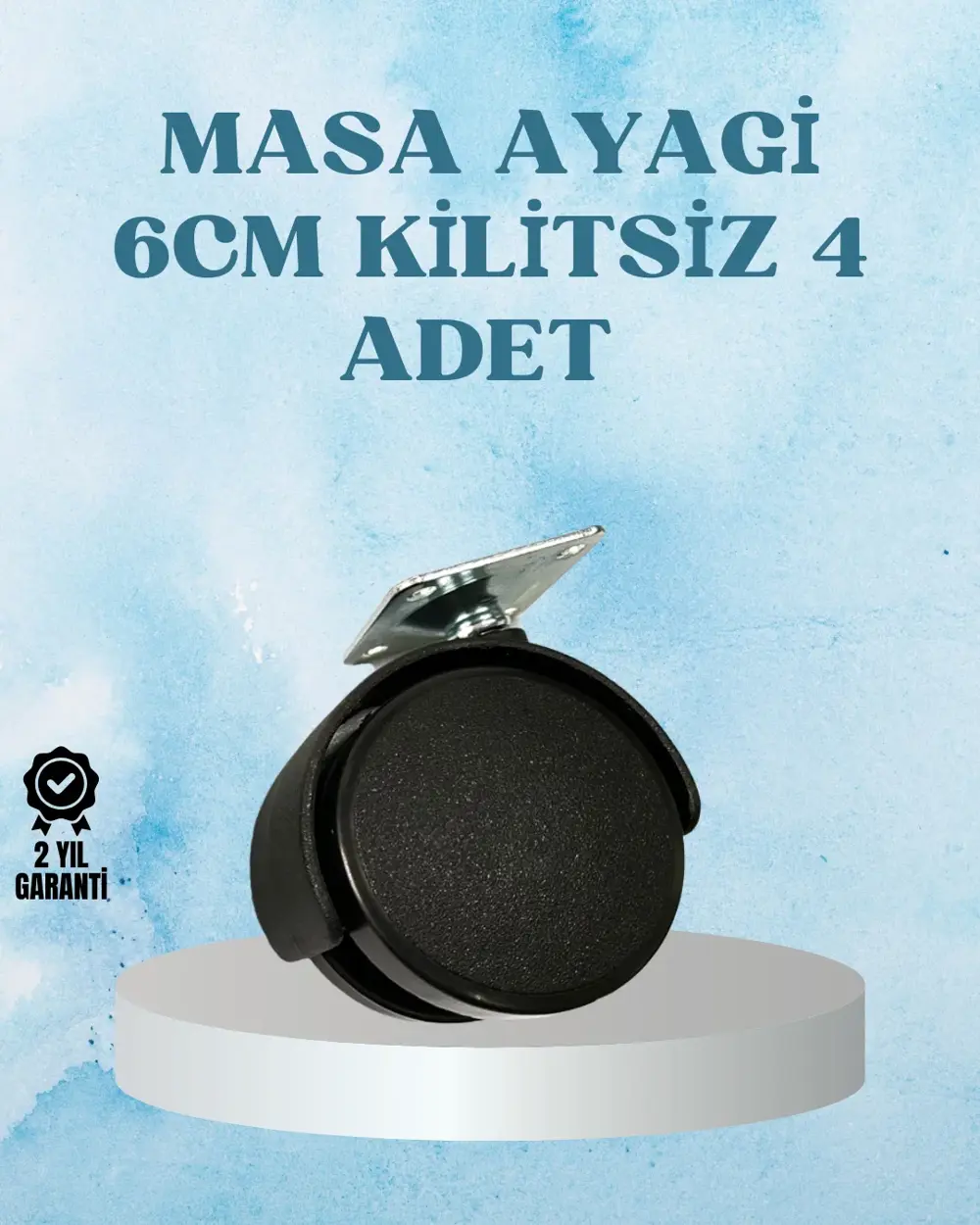 Kilitsiz Mobilya Tekerleği 6 cm 4 Adet Dayanıklı Tasarım