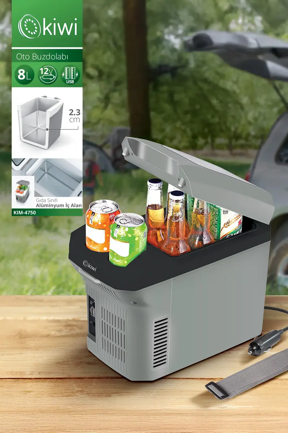 Kım-4750 Portatif Taşınabilir Araç İçi Usb - Çakmak Girişli Araç