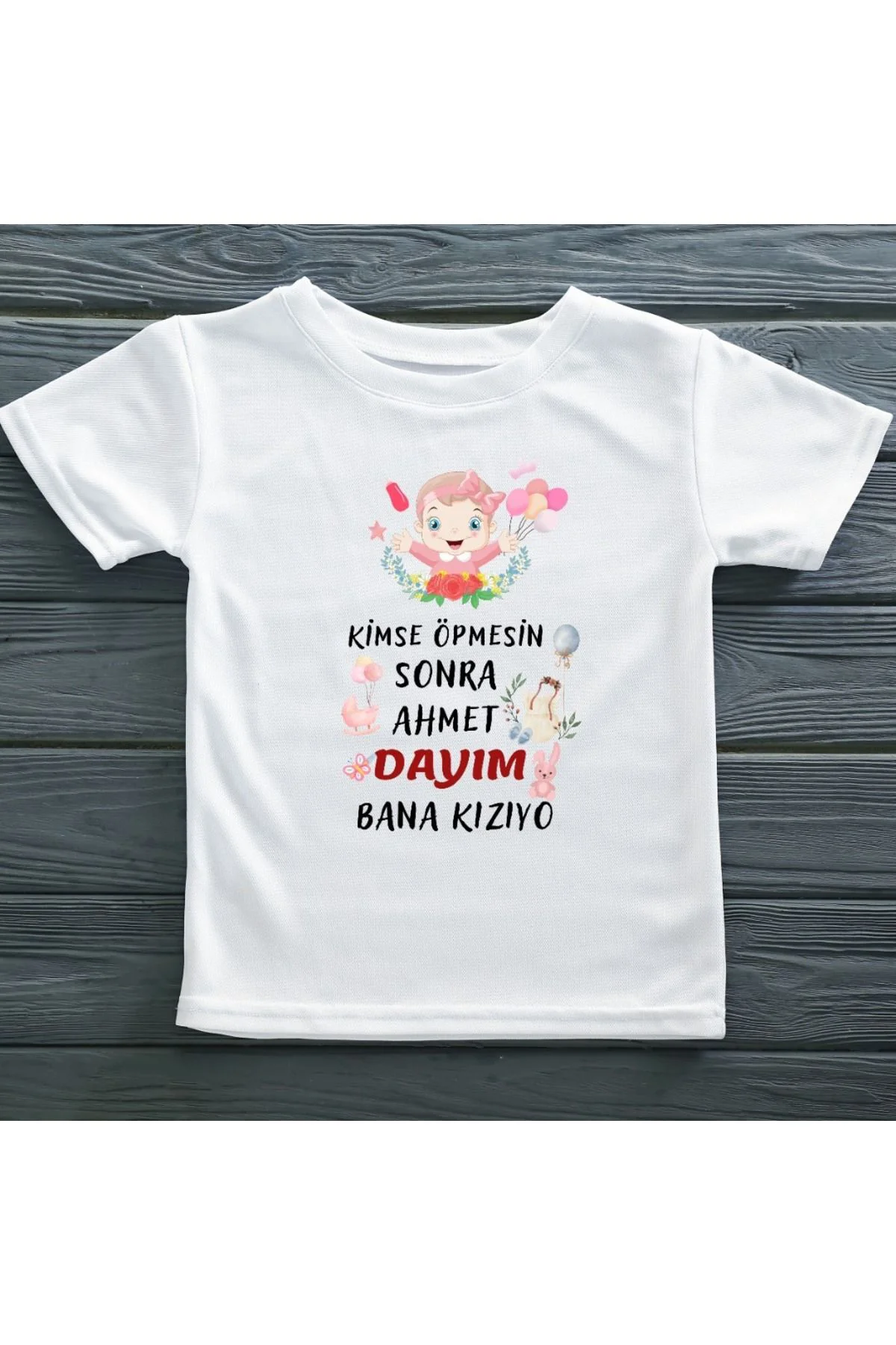 Kimse Öpmesin Sonra bana Kızıyor Yazılı Kız Çocuk Tişörtü