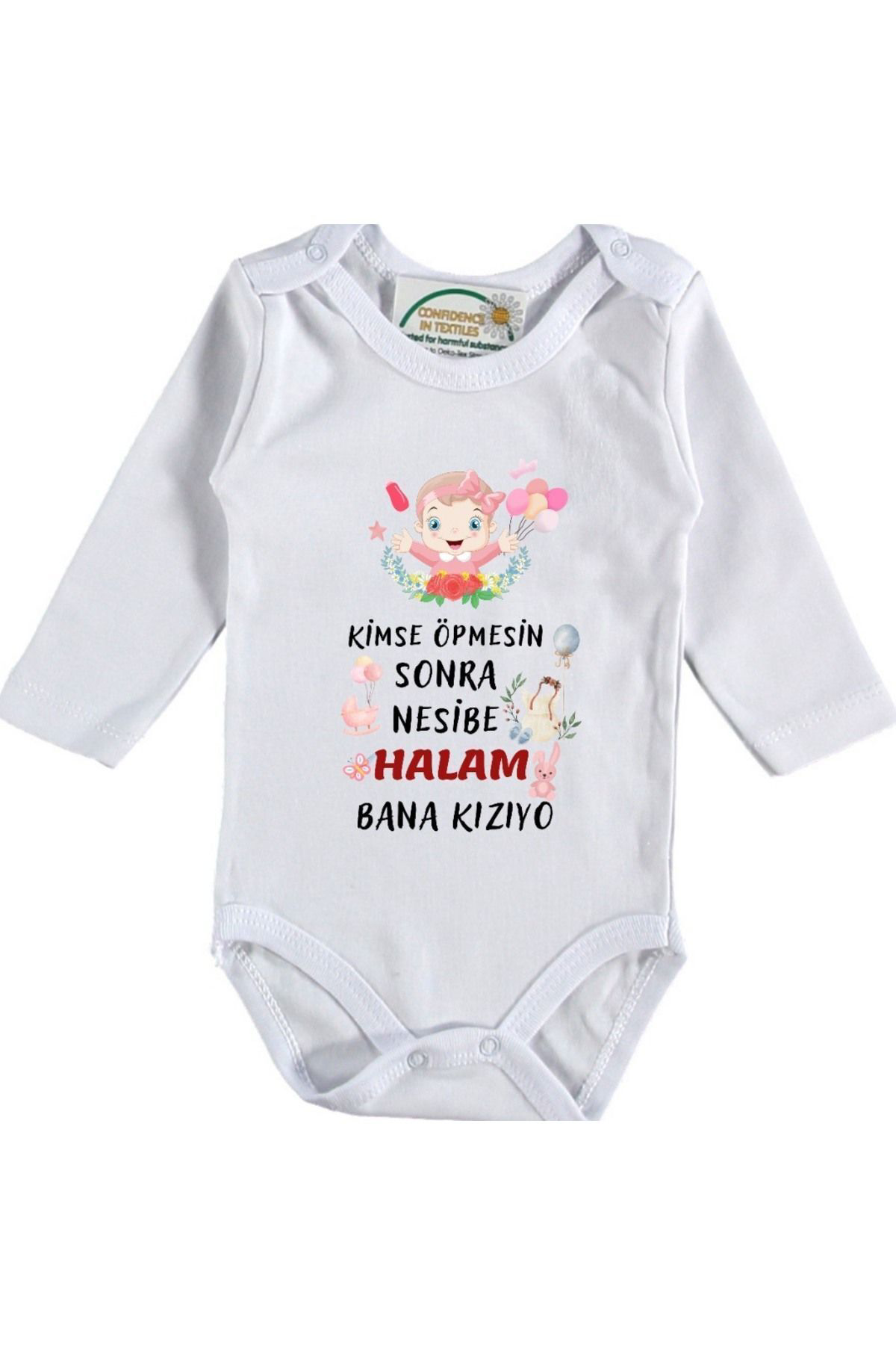 Kimse Öpmesin Sonra Bana Kızıyor Yazılı Kız Bebek Zıbın