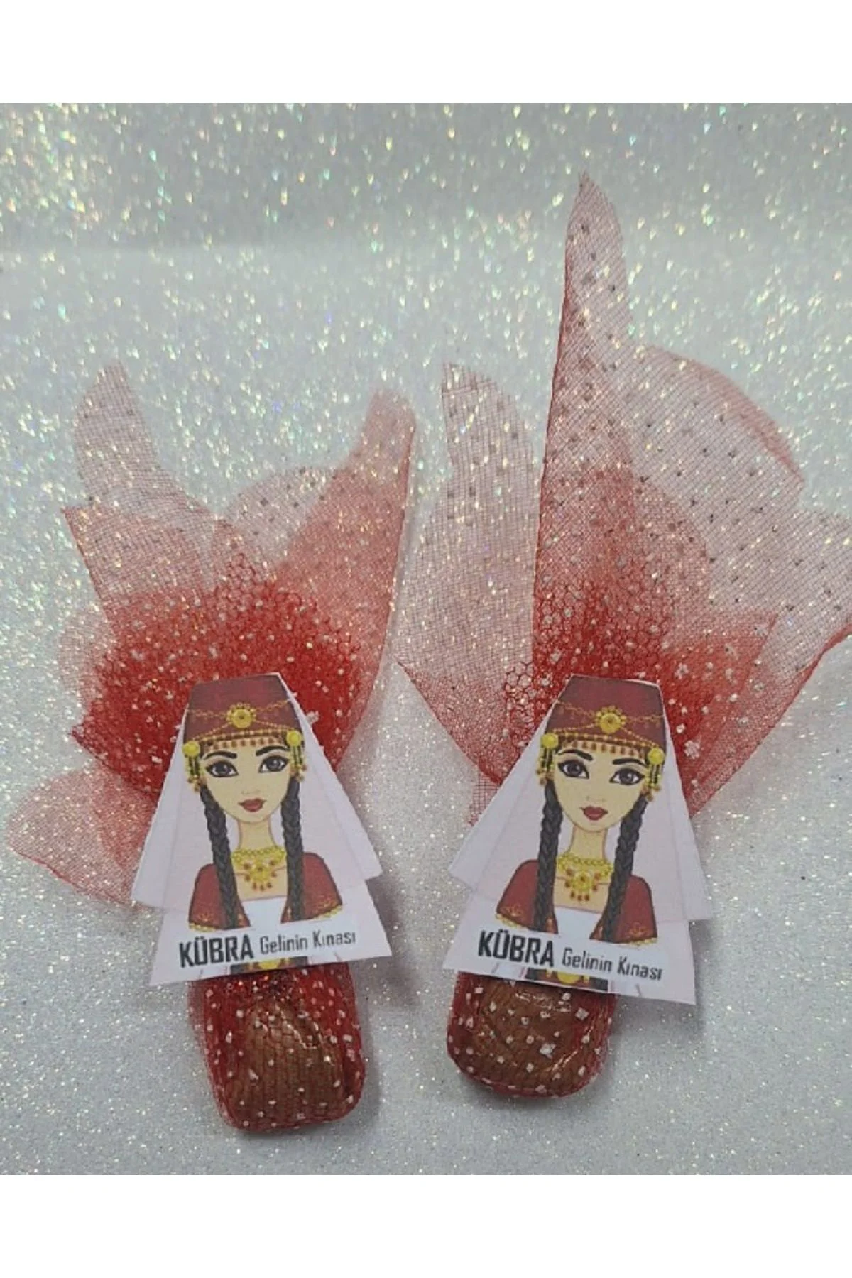 Kına Gecesi Dağıtmalık Beyaz Yazmalı Kına İsme Özel 50 li