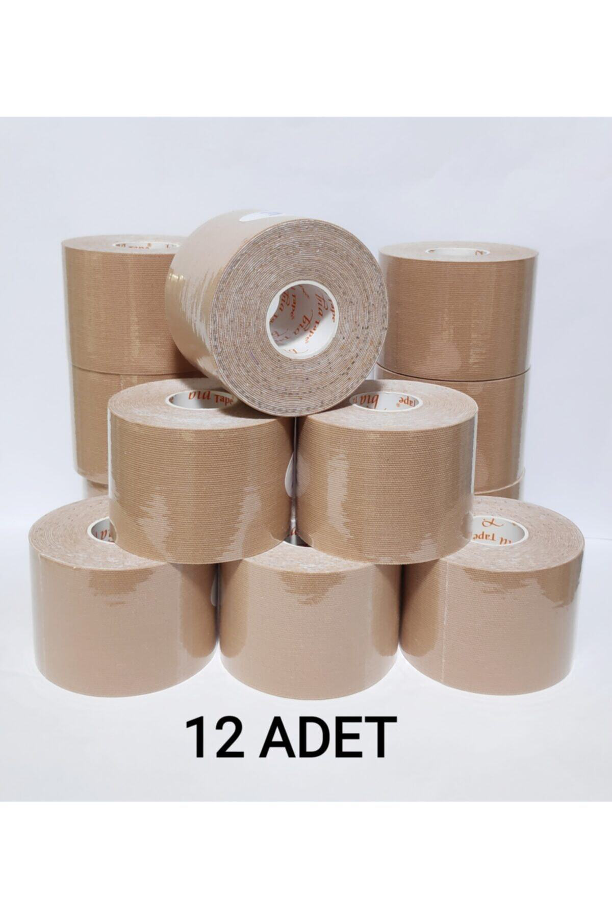 Kinesio 5 Cm X 5 M - Ten Rengi Sporcu Ağrı Bandı 12'li (pakette 1