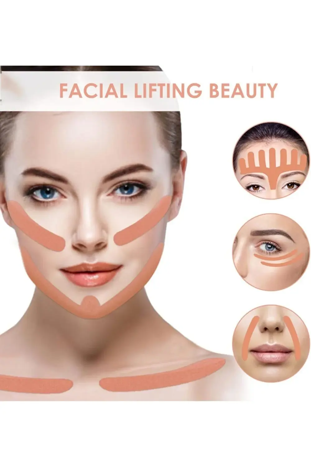 Kinesio Ağrı Bandı - Kinesiotape Bantlama - Boob Tape -Yüz Germe-