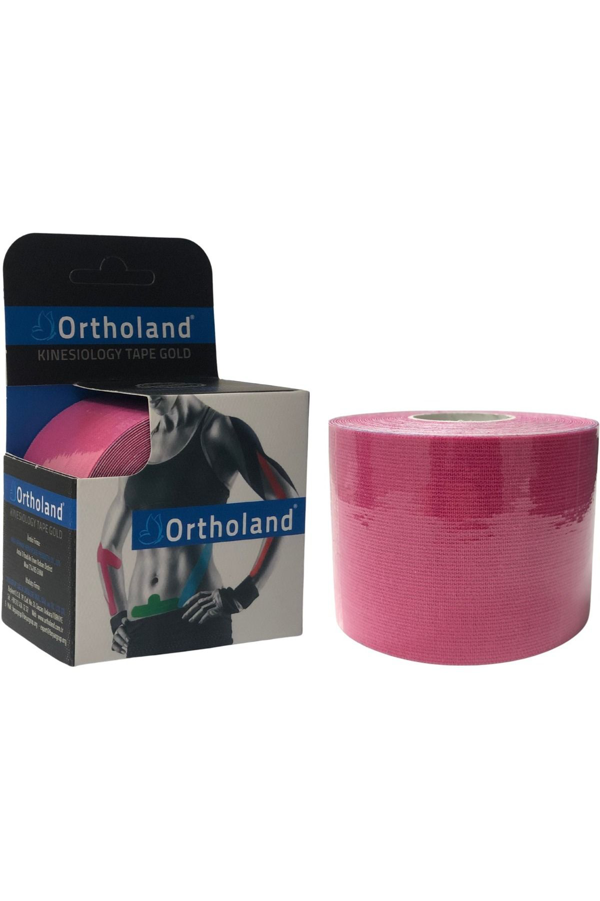 Ortholand Kinesio Bandı, Spor Kas Ağrı 5Cm*5Mt Pembe