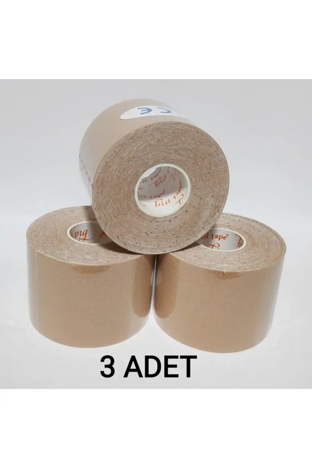 Kinesio Ten Rengi Sporcu Ağrı Bandı 3'lü -Pakette 3 Adet- 5cm X 5